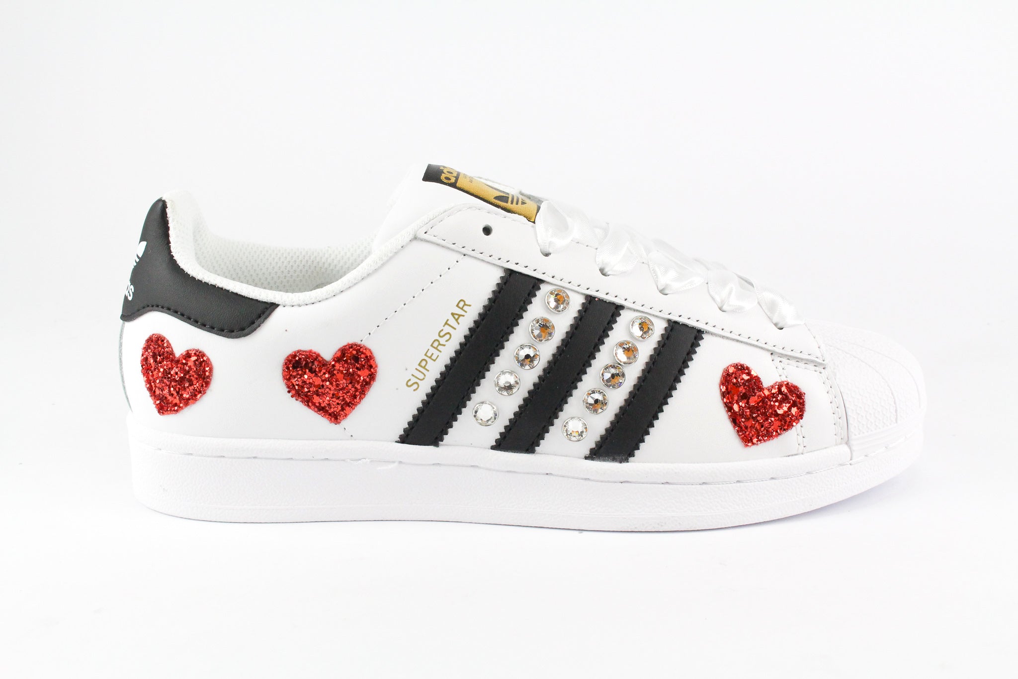 Adidas Superstar Personalizzate Strass & Lacci Raso