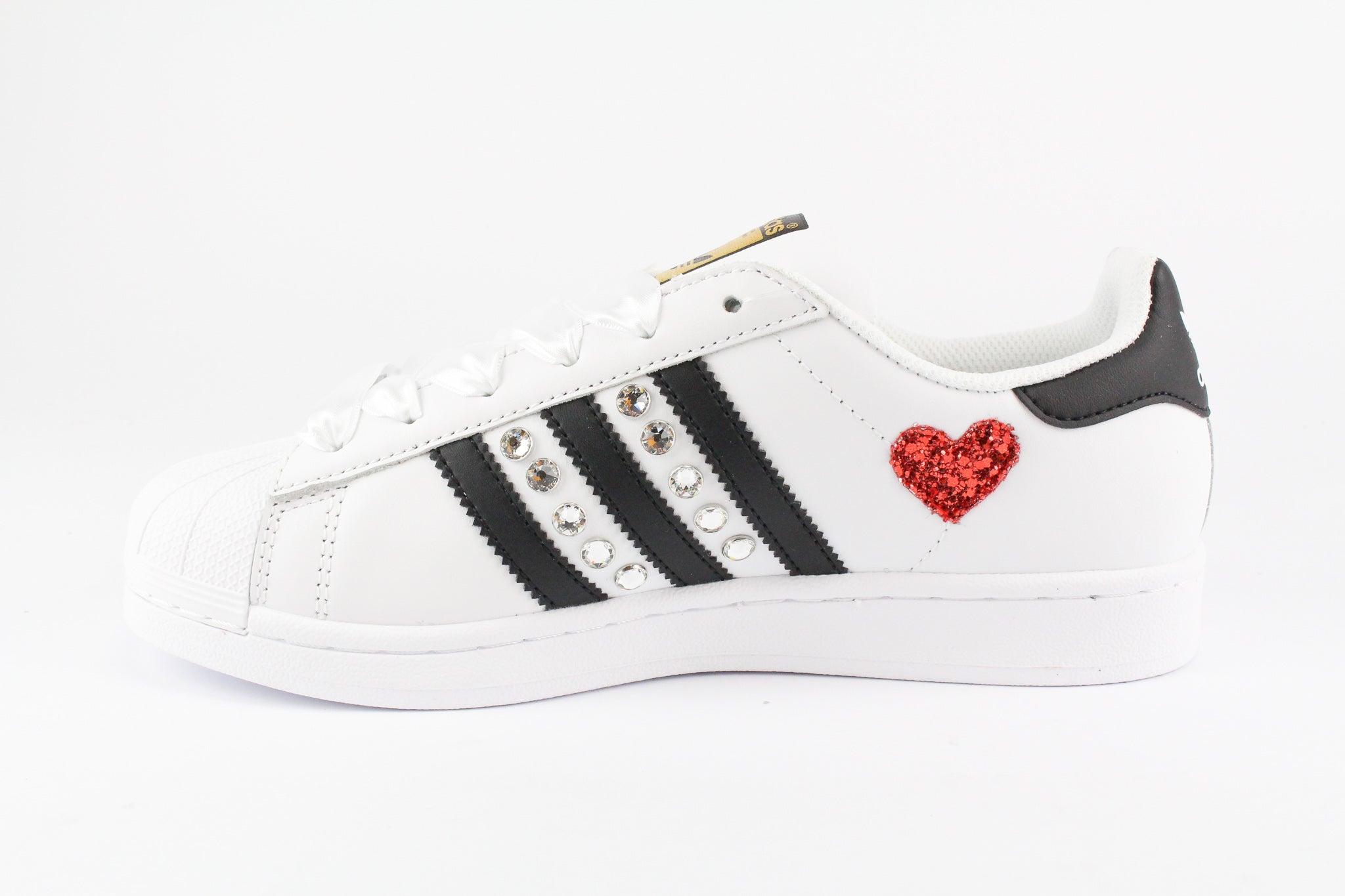 Adidas Superstar Personalizzate Strass & Lacci Raso