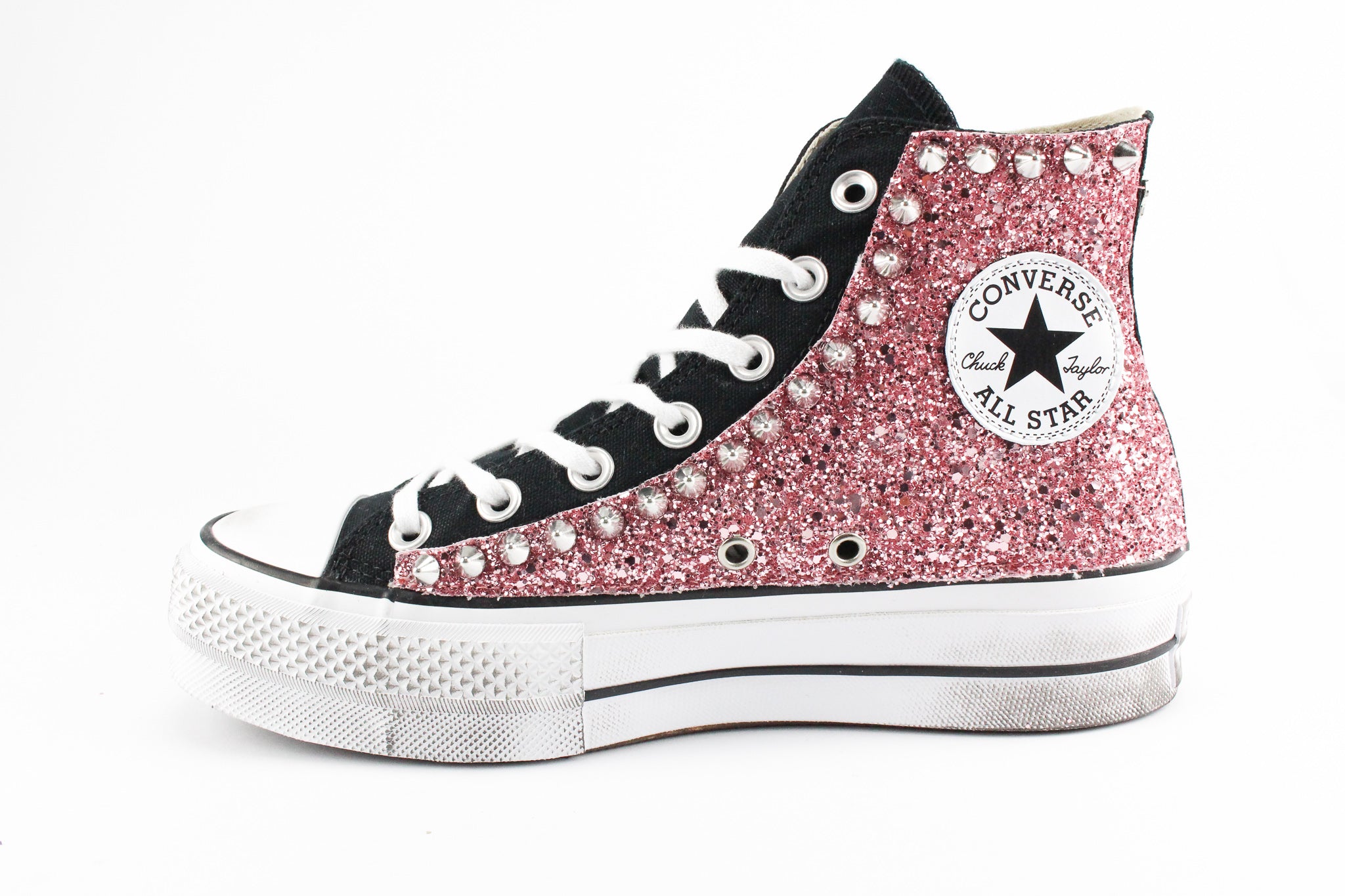 Converse All Star Platform Glitter Rosa & Borchie