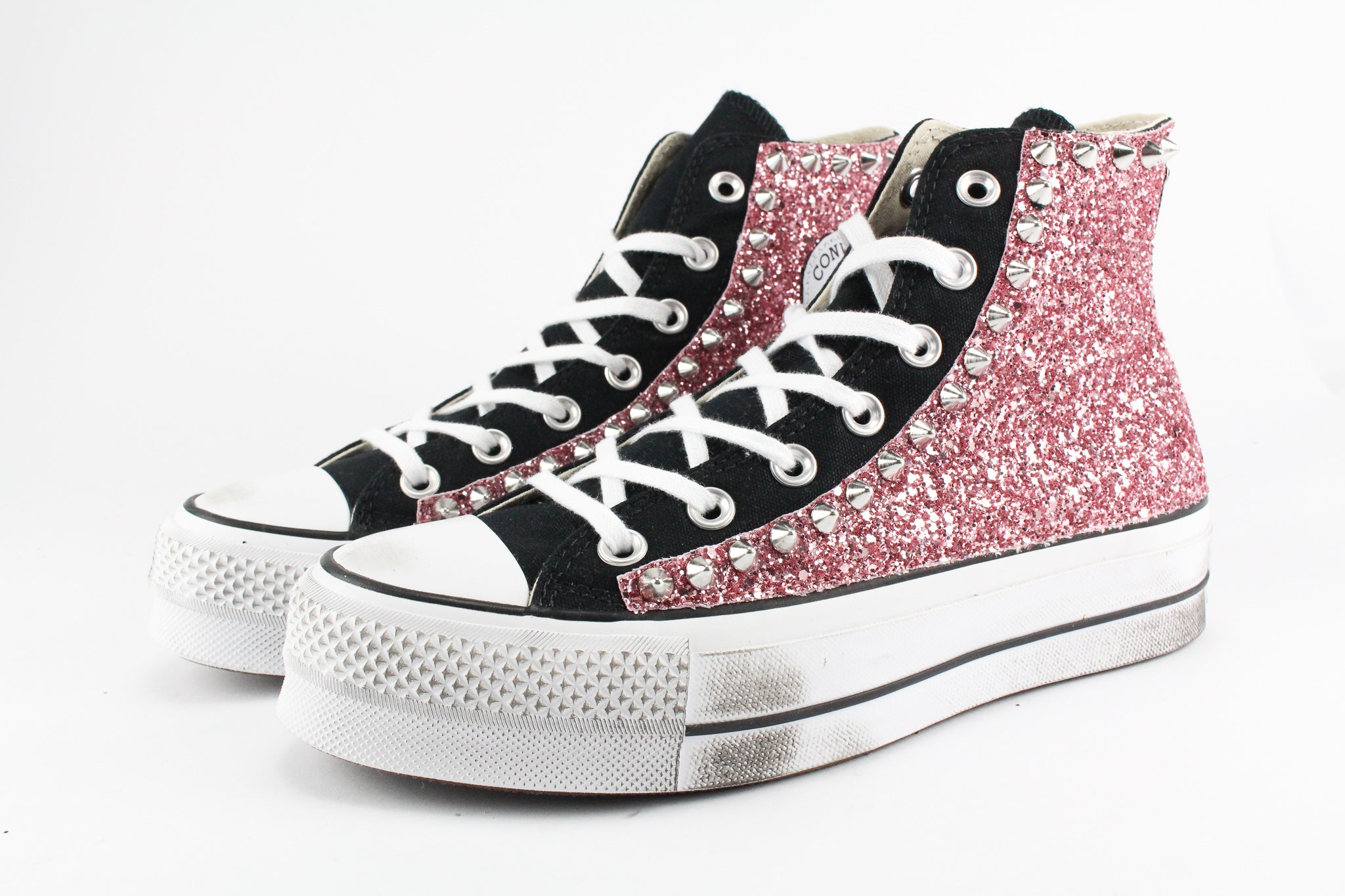 Converse All Star Platform Glitter Rosa & Borchie