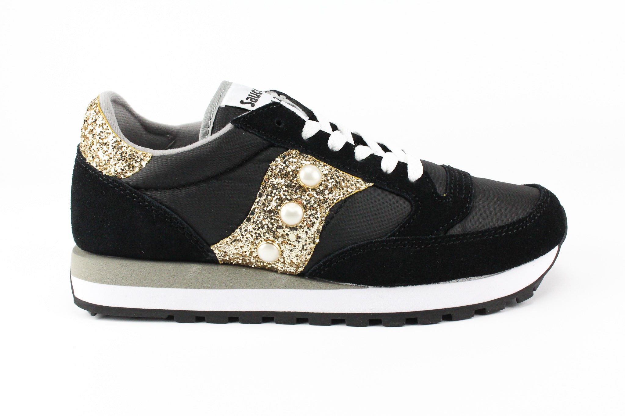 Saucony Jazz Personalizzate Black & Gold Glitter