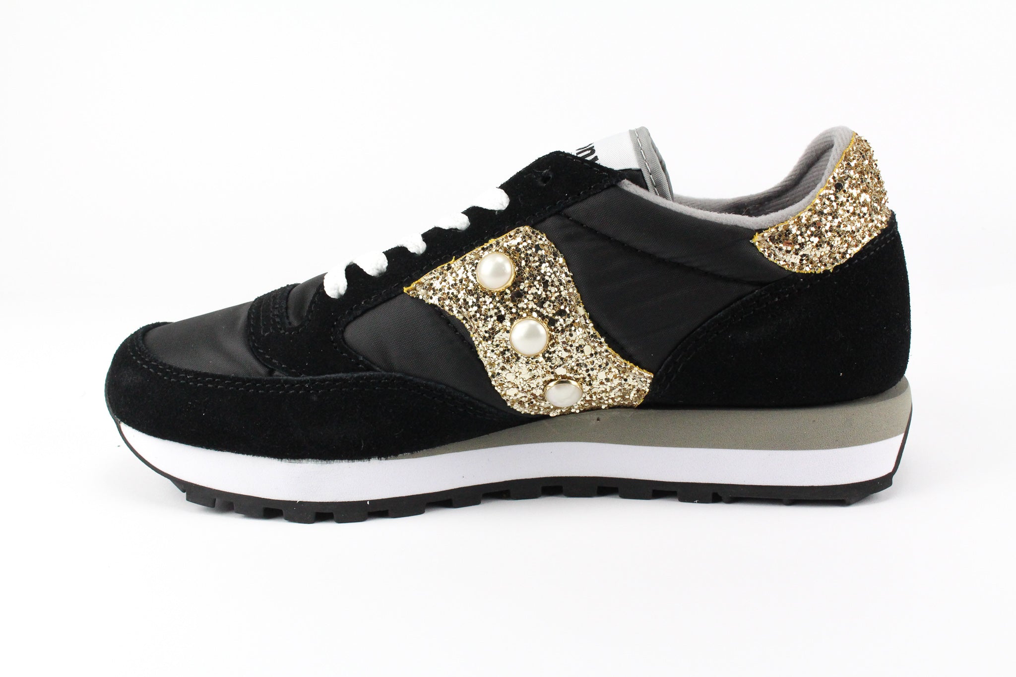 Saucony Jazz Personalizzate Black & Gold Glitter