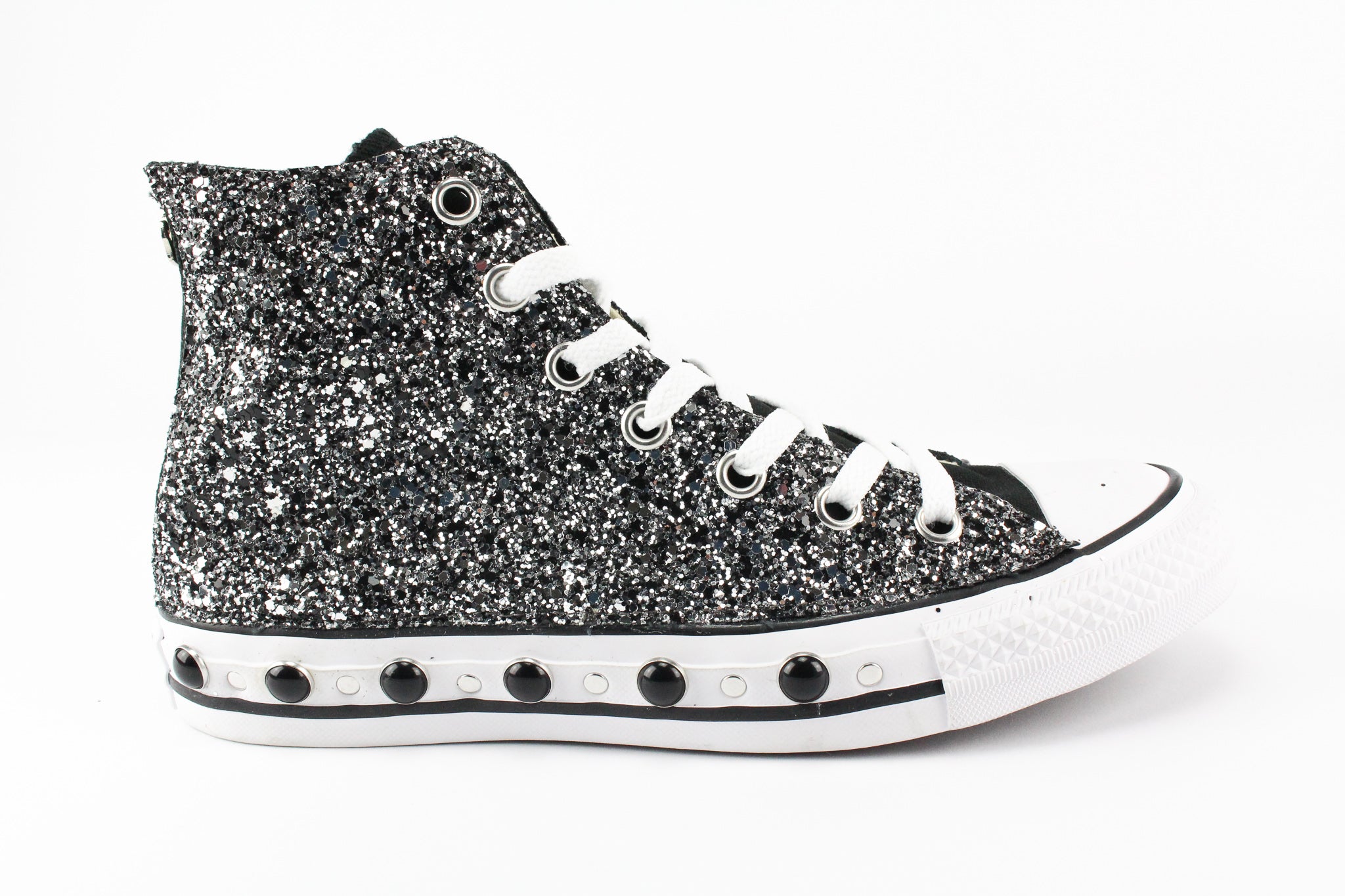 Converse All Star Black Silver Glitter & Perle