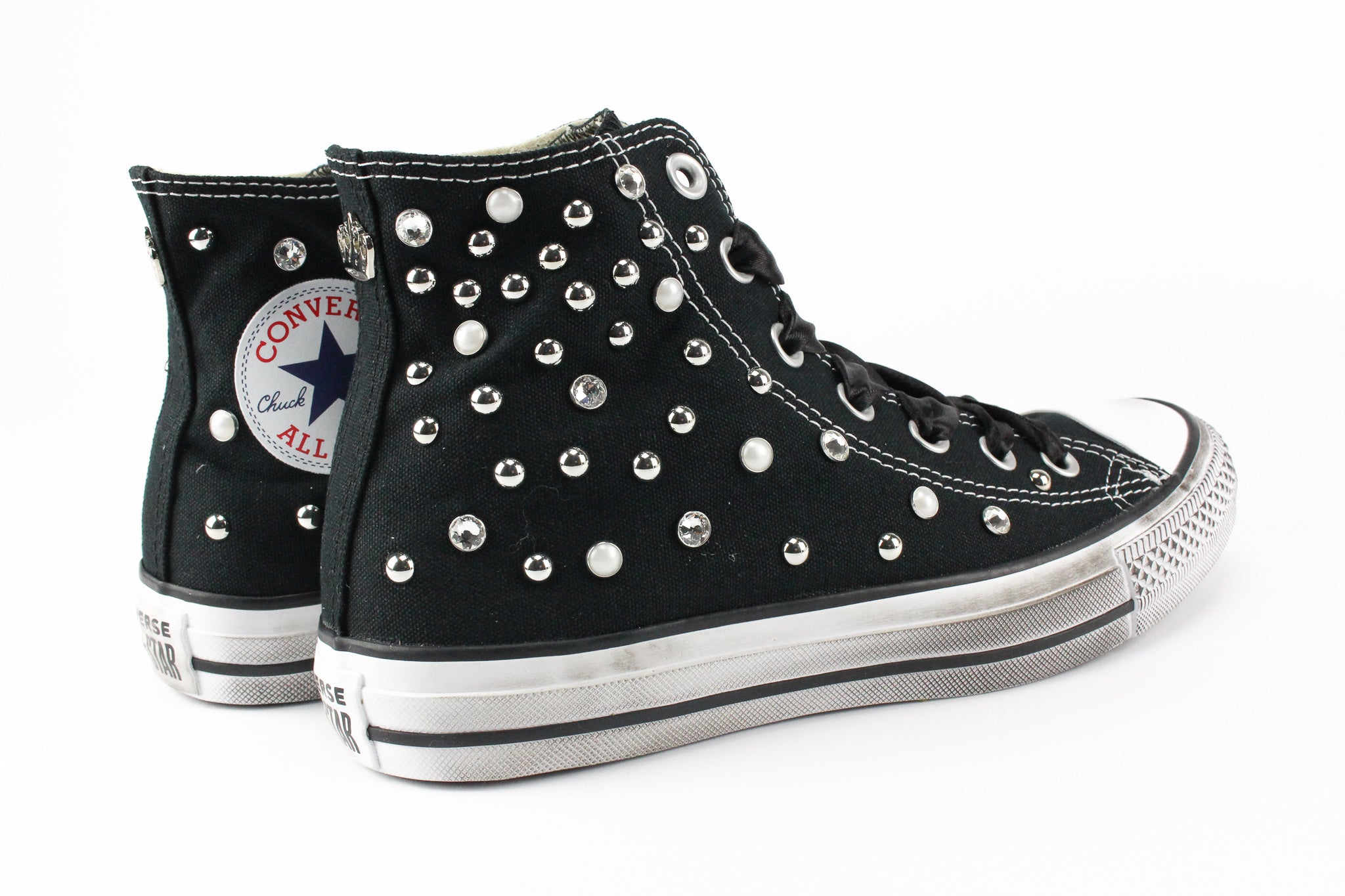Converse All Star Black Strass & Lacci Raso