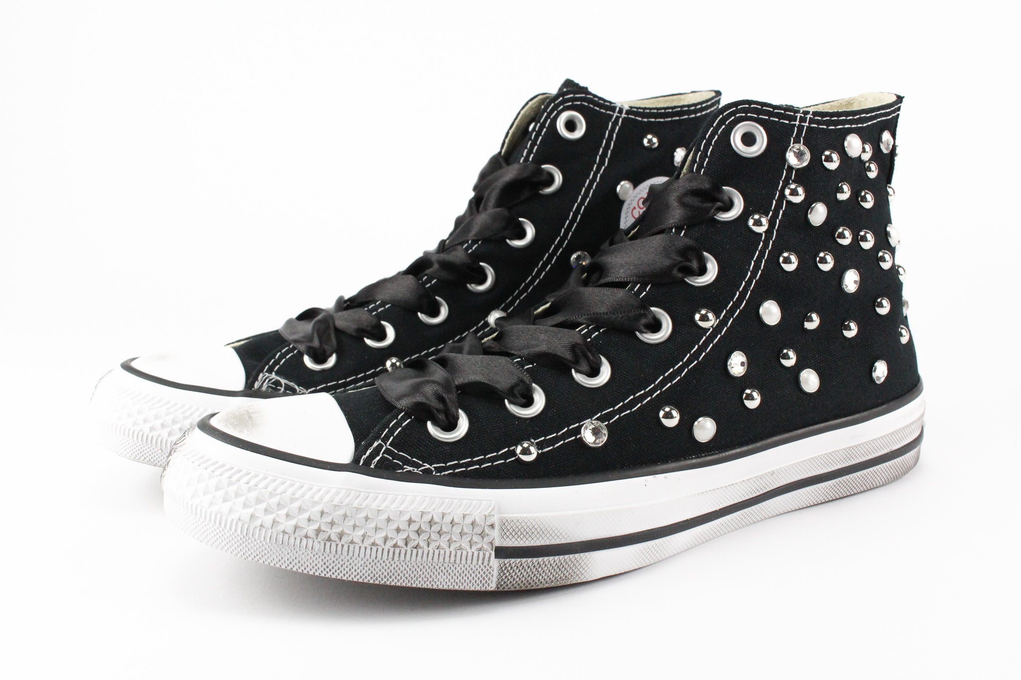 Converse All Star Black Strass & Lacci Raso