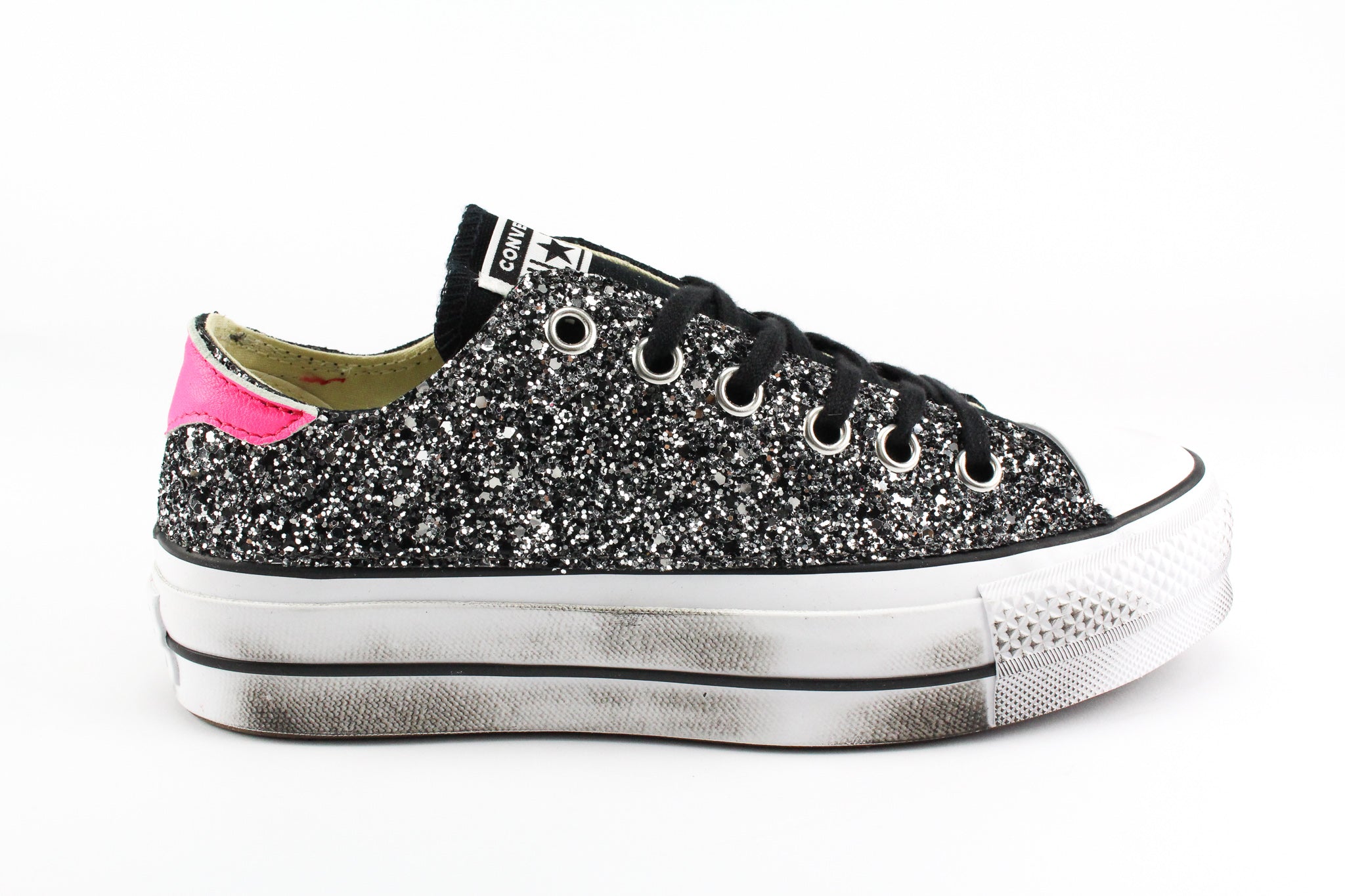 Converse All Star Platform Bassa Total Glitter & Fluo