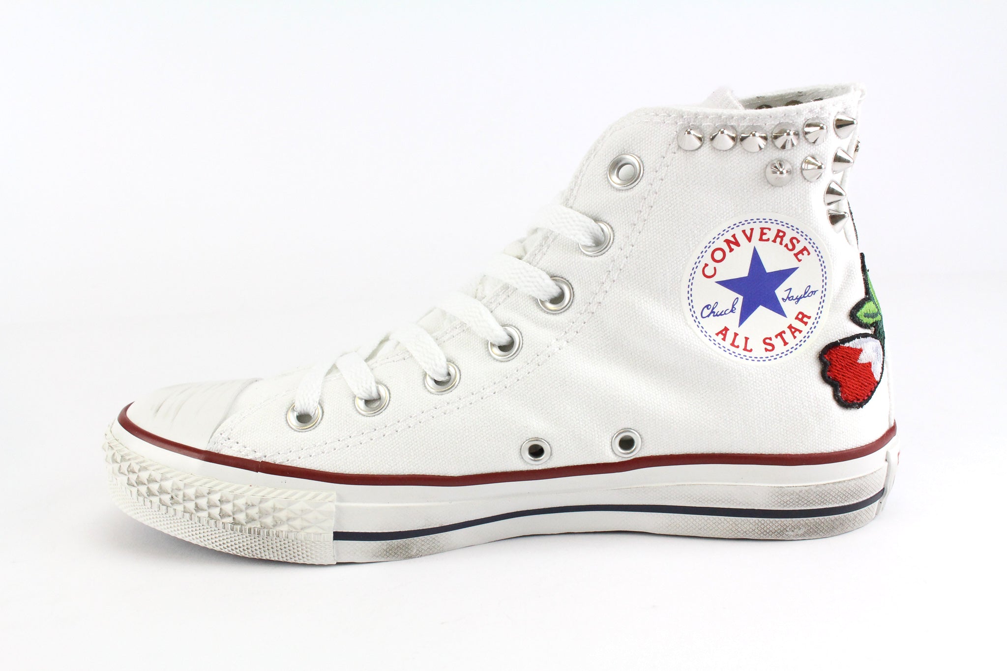 Converse All Star White Ricami & Borchie