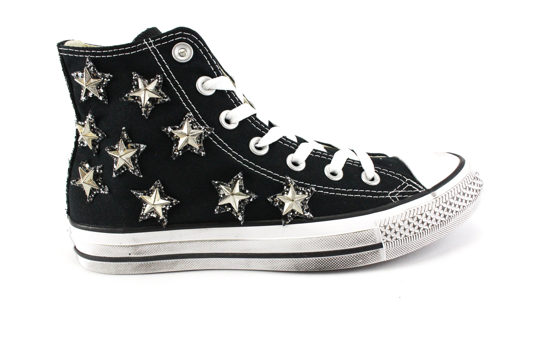 Converse All Star Black Stelle Glitter Silver