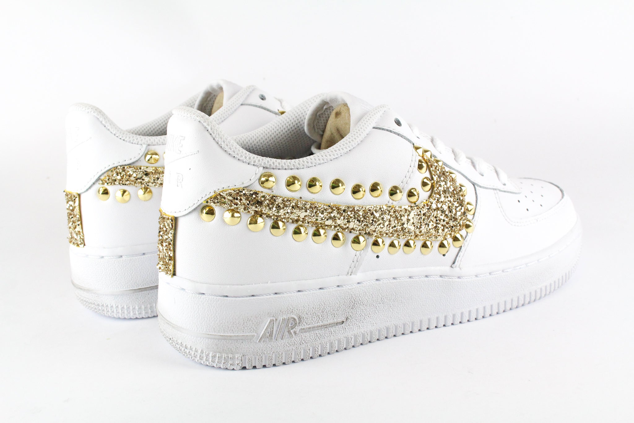 Nike Air Force 1 '07 Gold Glitter & Borchie Gold