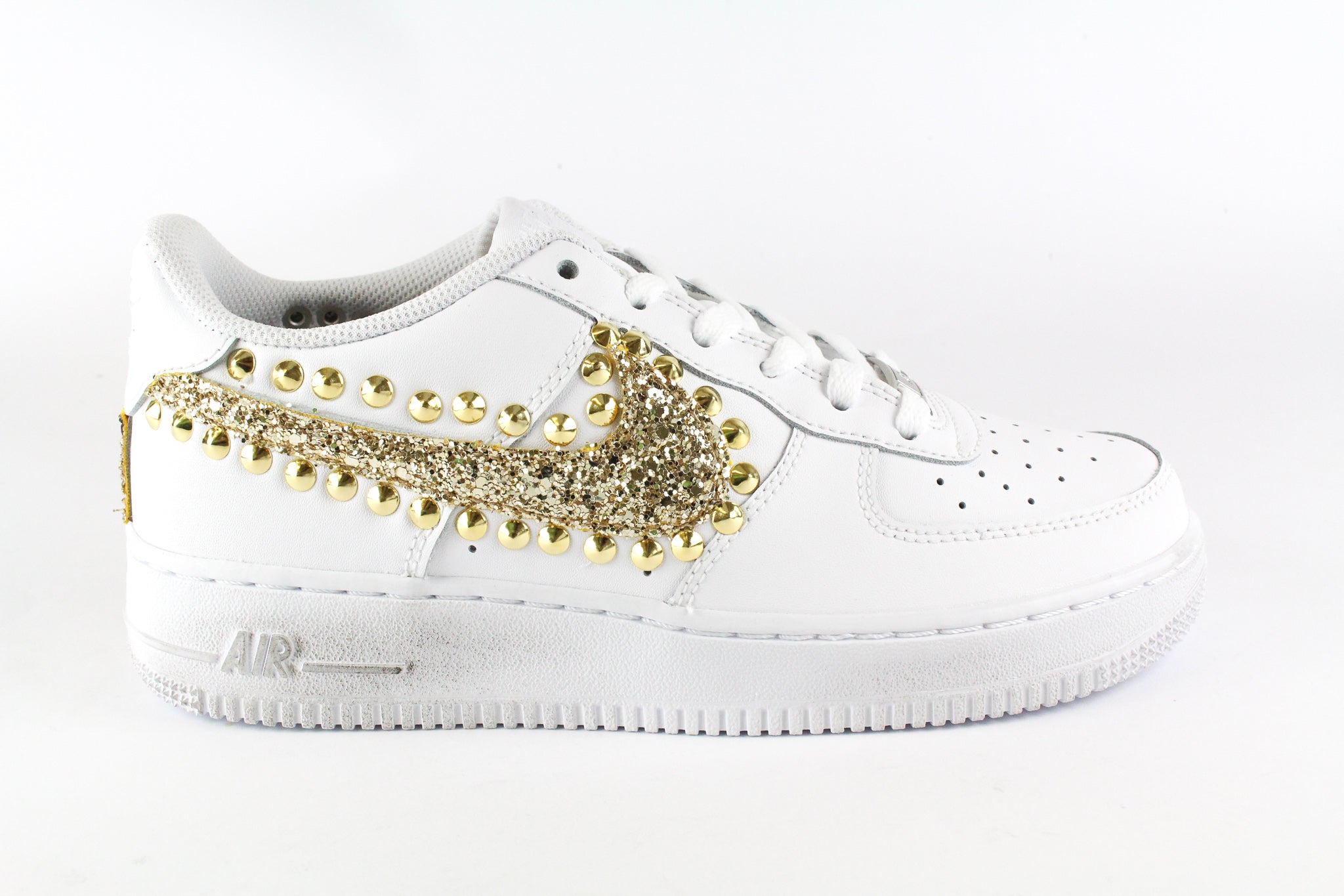 Nike Air Force 1 '07 Gold Glitter & Borchie Gold