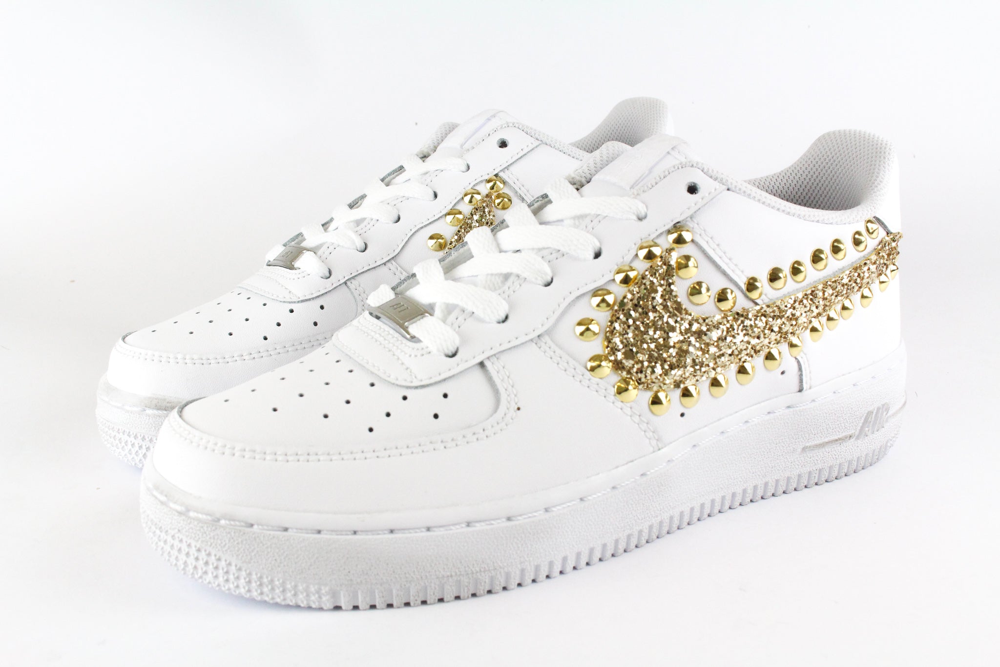Nike Air Force 1 '07 Gold Glitter & Borchie Gold