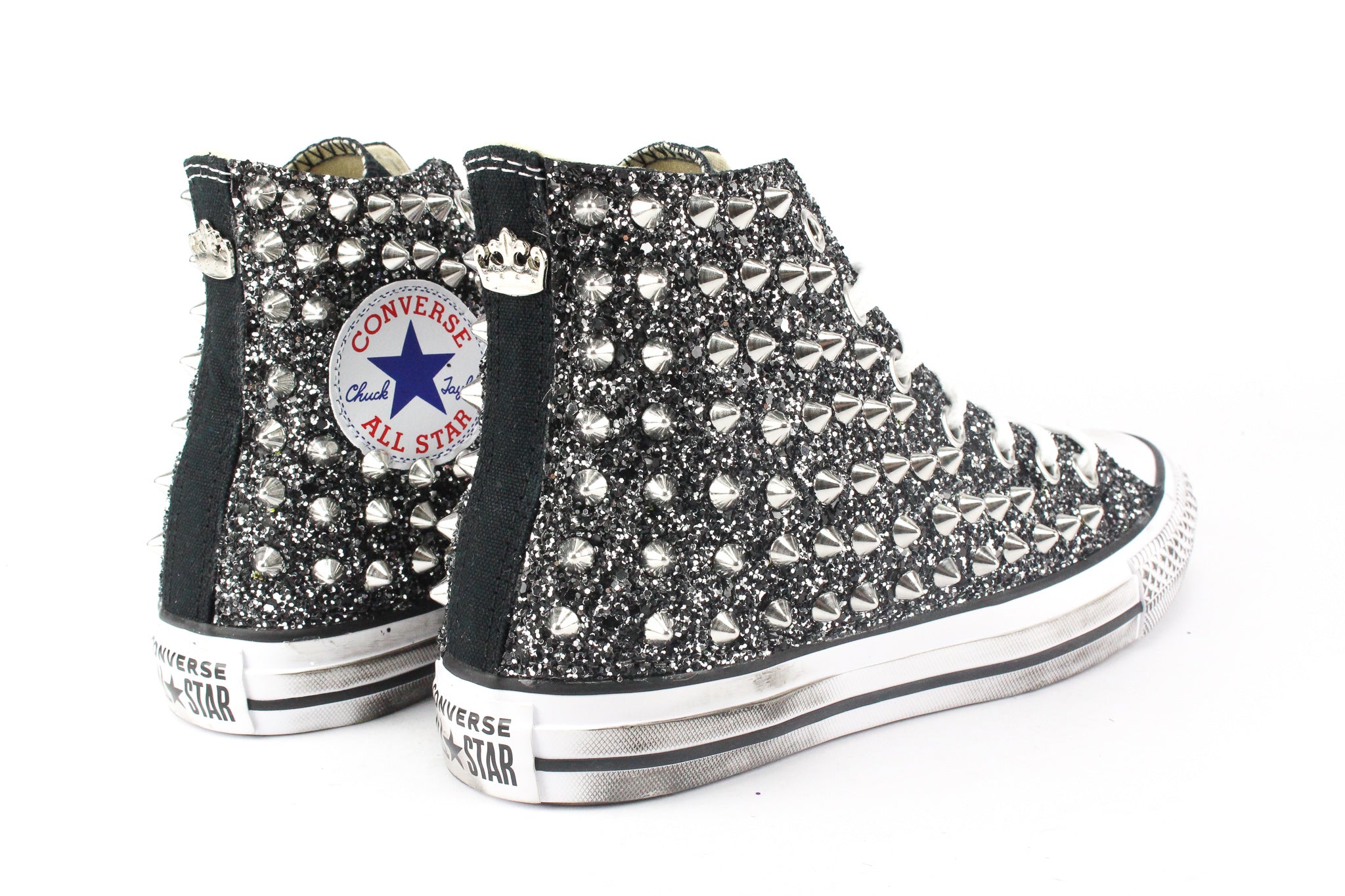 Converse All Star Black Total Glitter & Borchie
