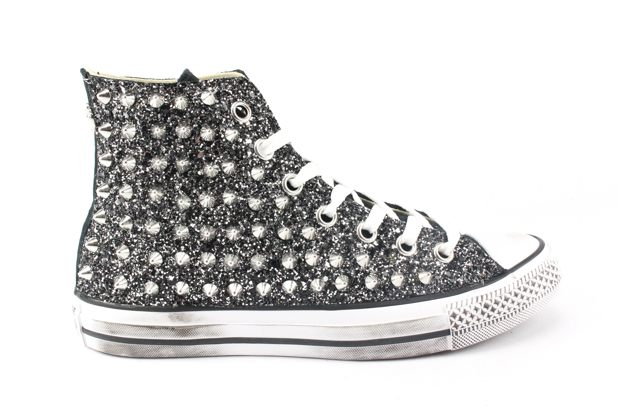 Converse All Star Black Total Glitter & Borchie