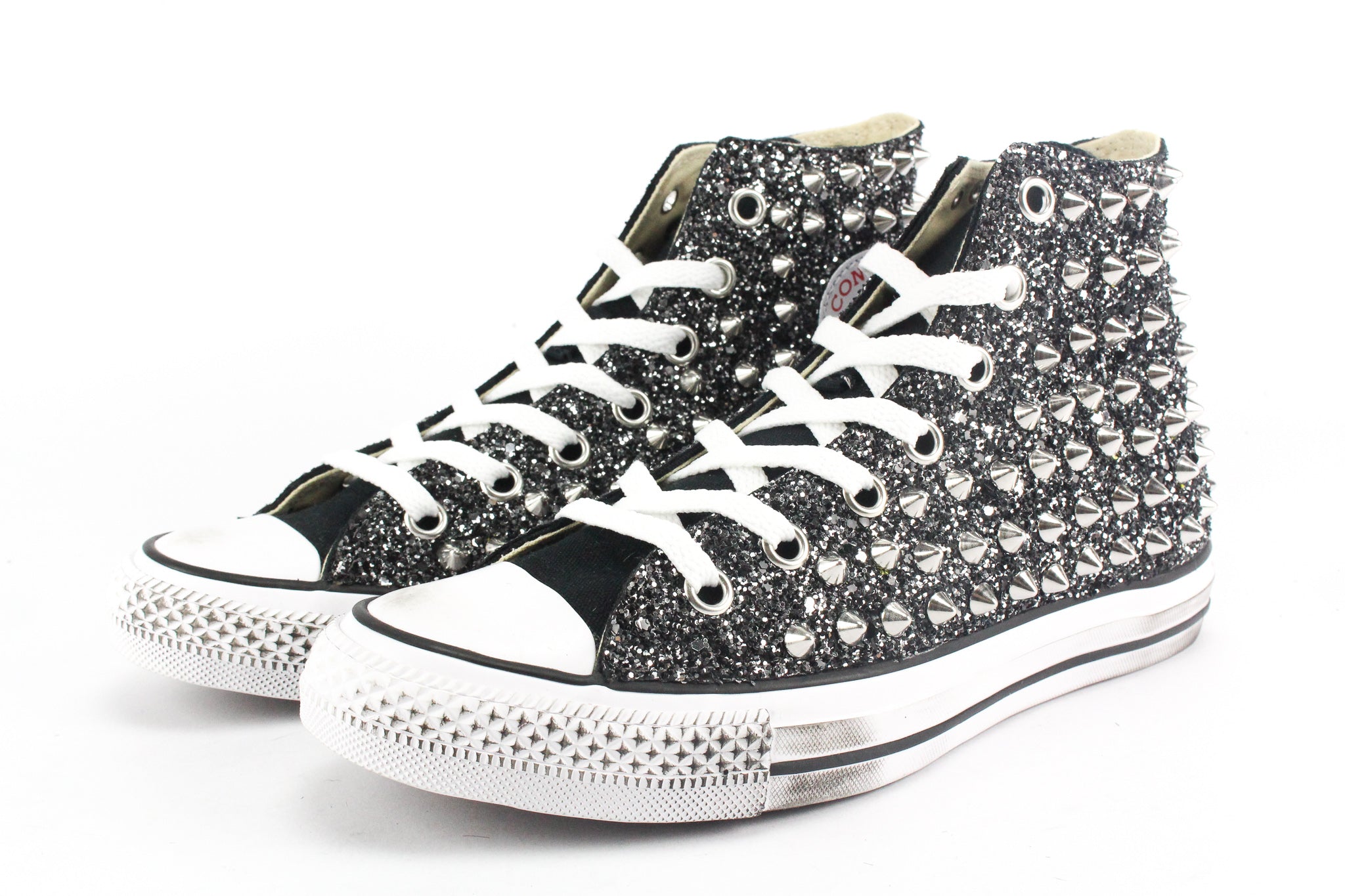 Converse All Star Black Total Glitter & Borchie