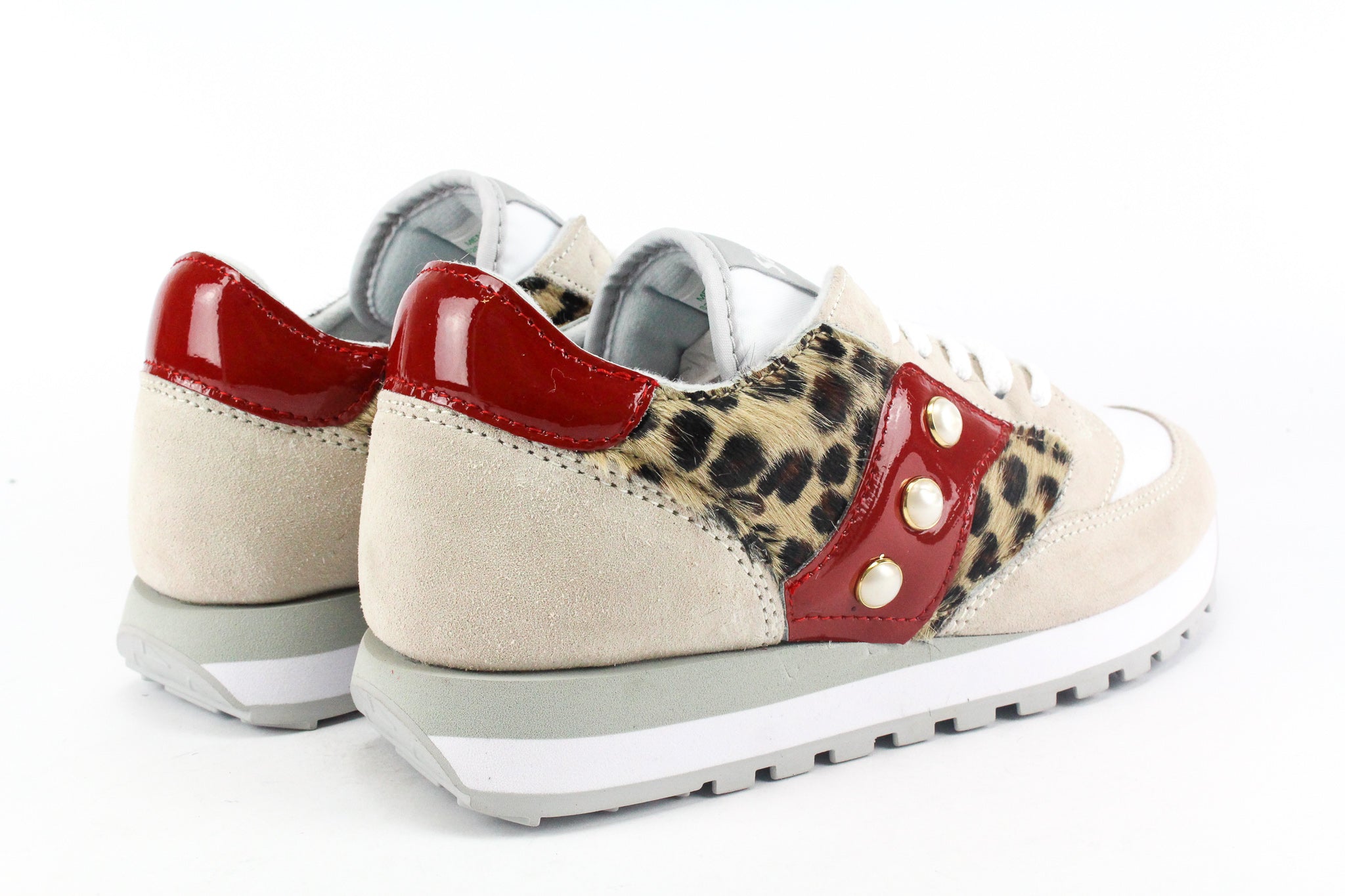 Saucony Jazz White Cavallino Maculato Vernice Rossa & Perle