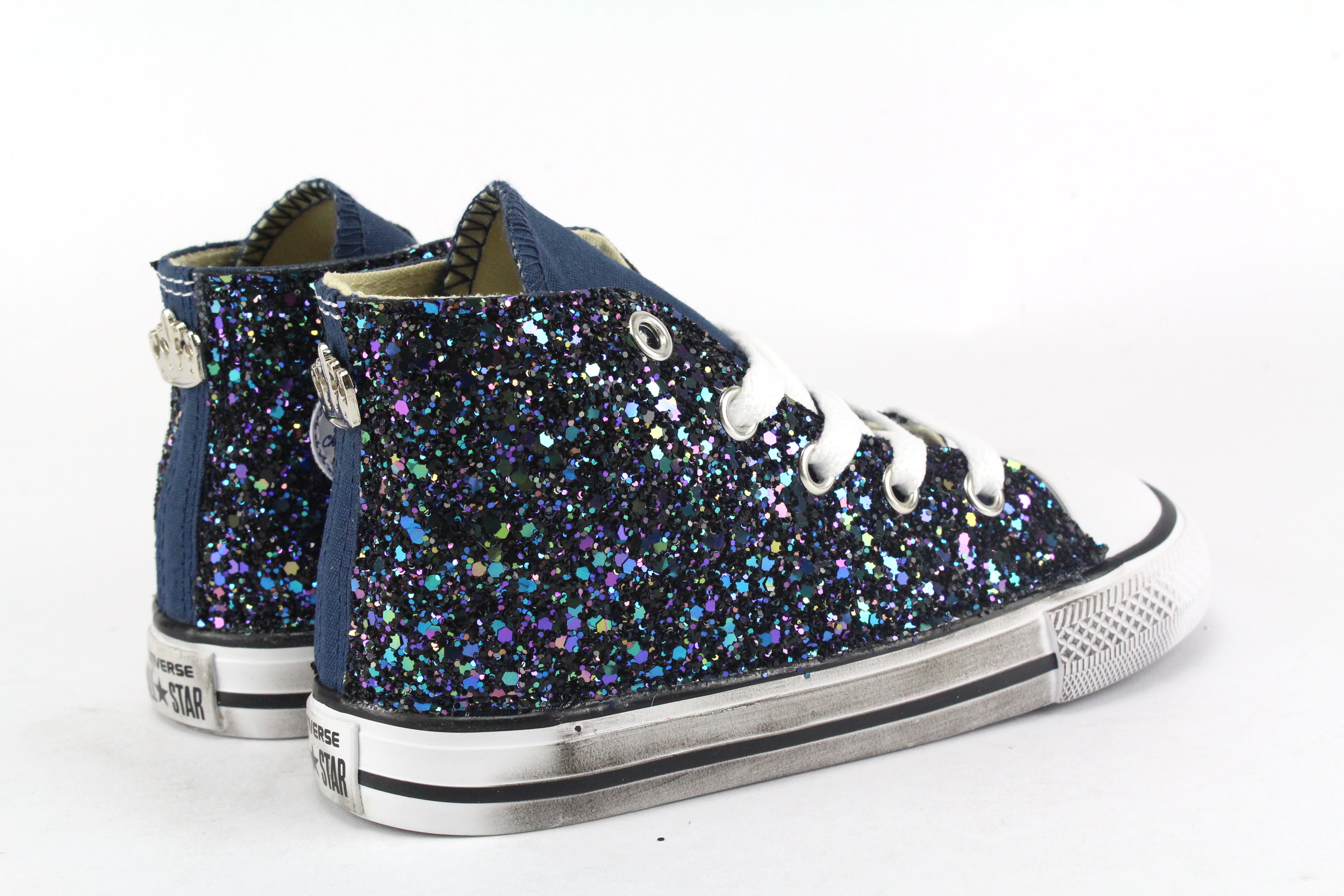 Converse All Star J Navy Glitter Black Iris