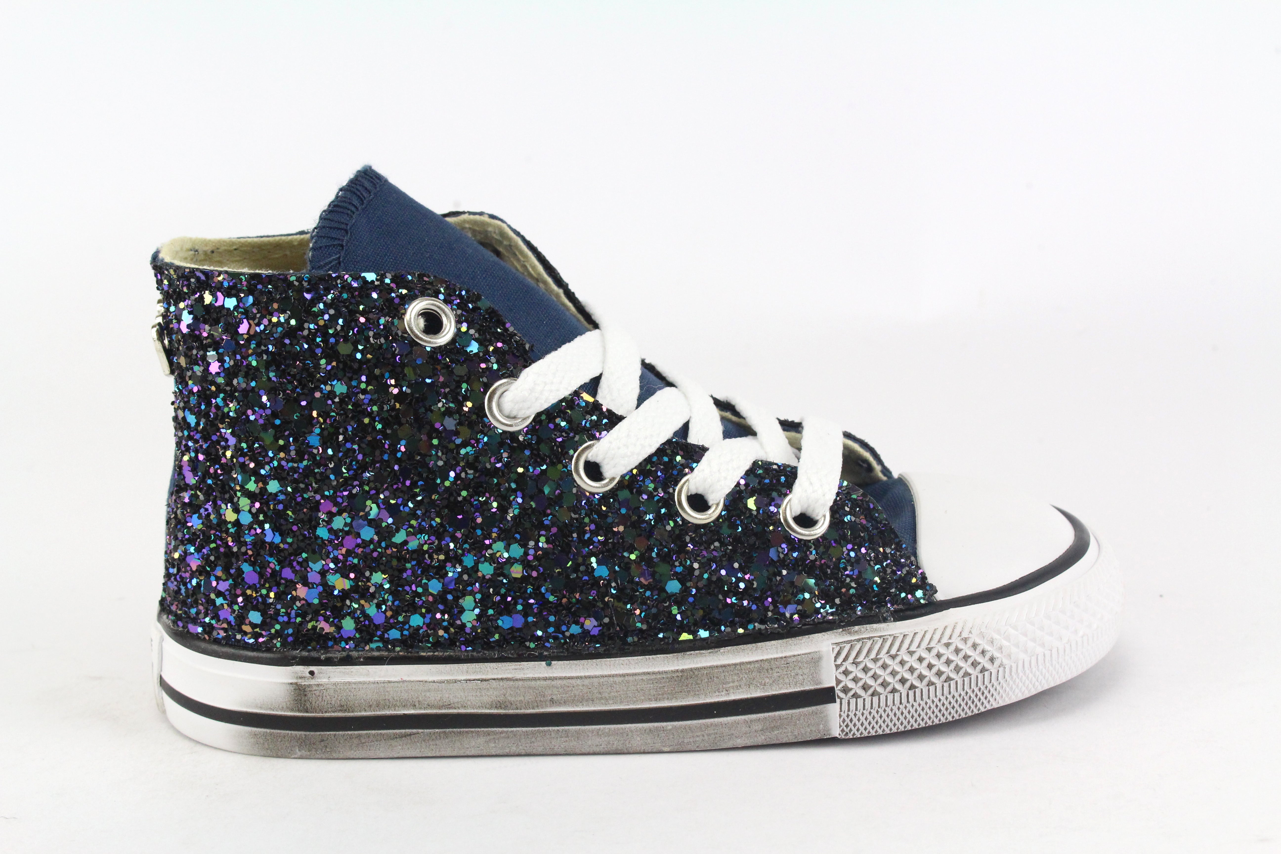 Converse All Star J Navy Glitter Black Iris