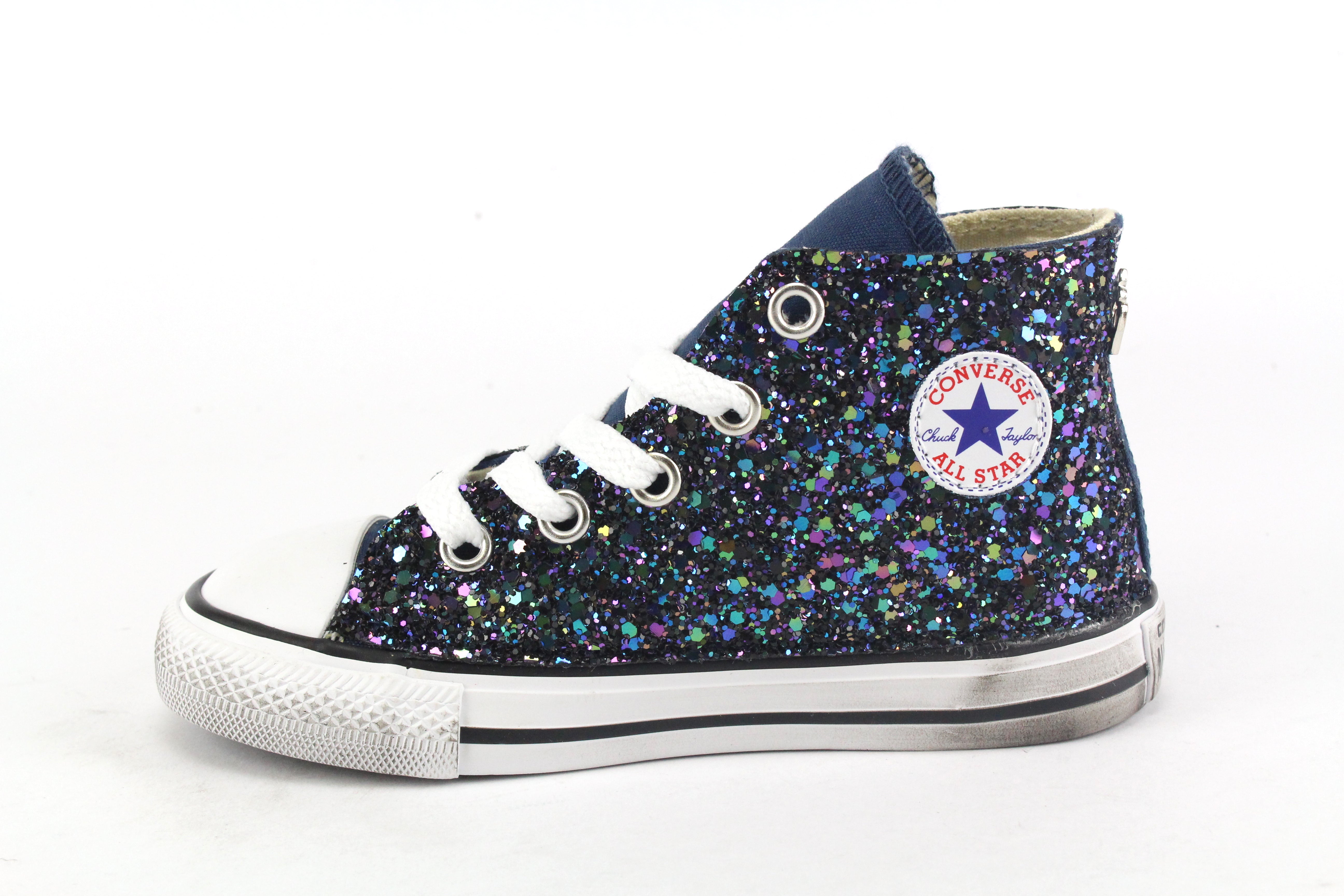 Converse All Star J Navy Glitter Black Iris