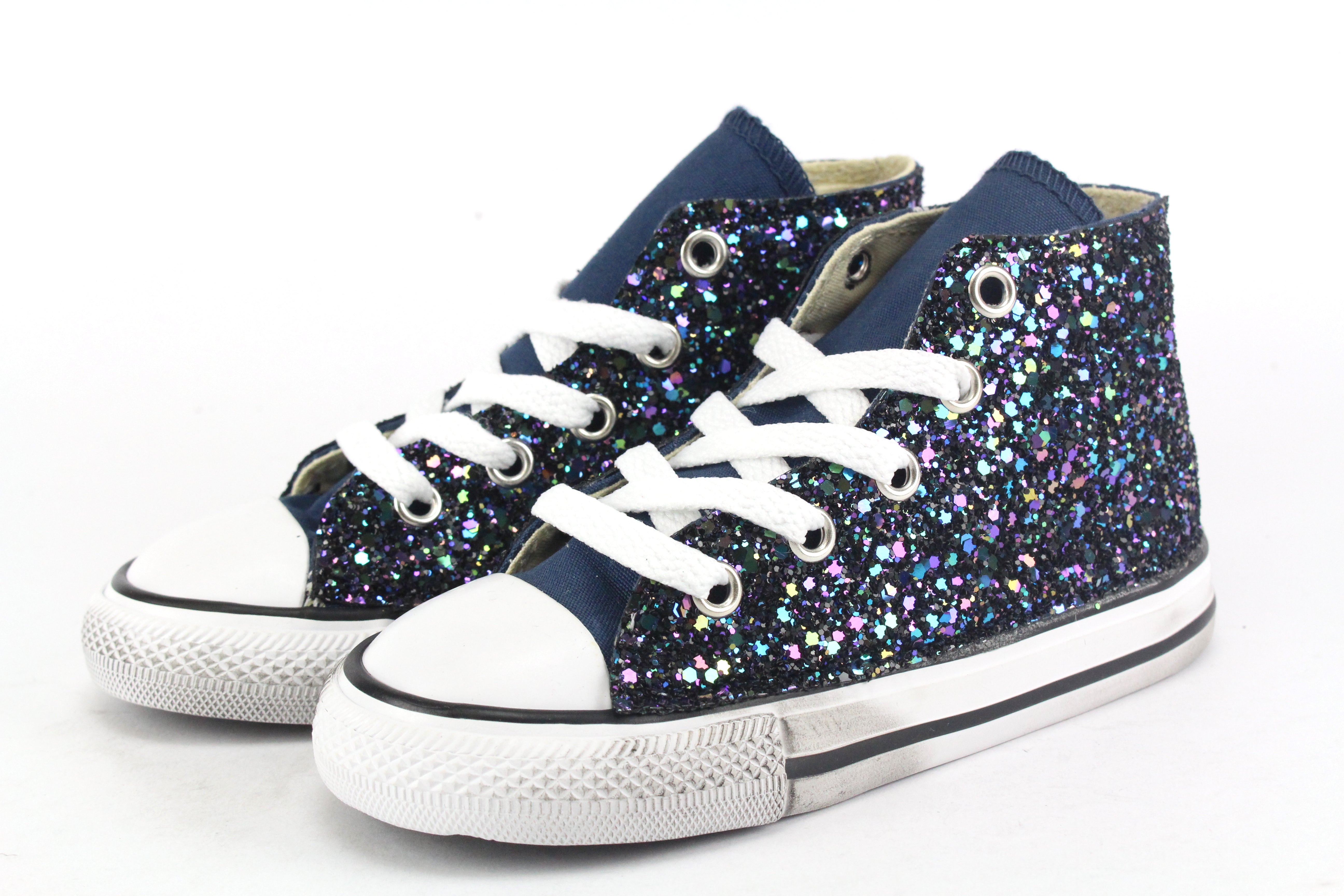 Converse All Star J Navy Glitter Black Iris