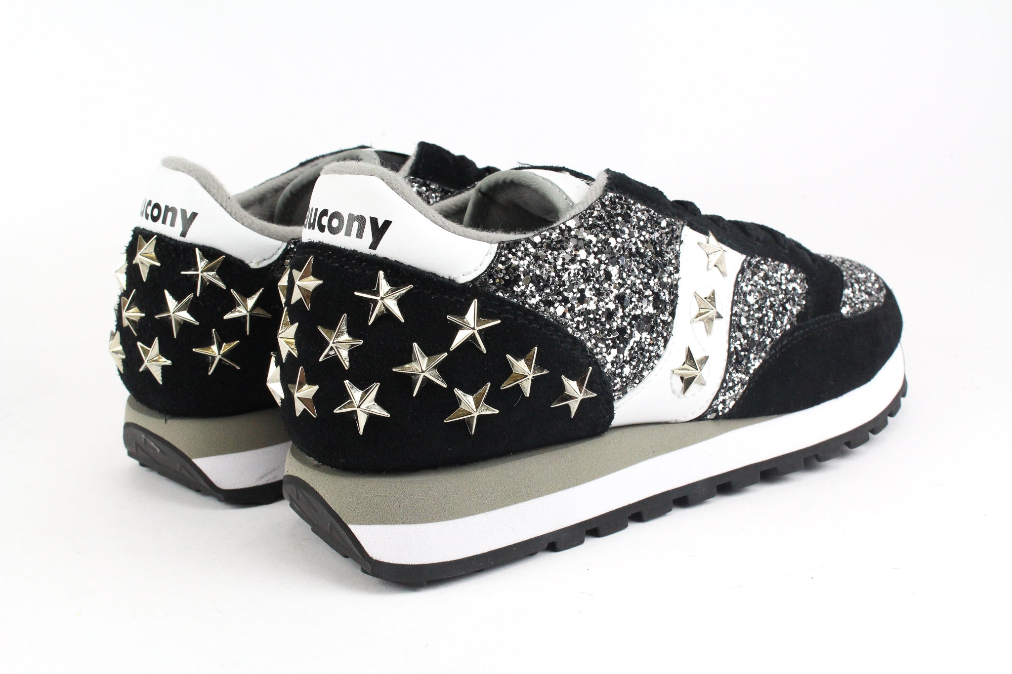 Saucony Jazz Black Total Black Silver Glitter & Stelle