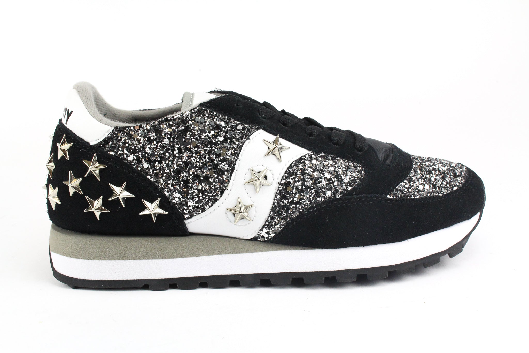 Saucony Jazz Black Total Black Silver Glitter & Stelle