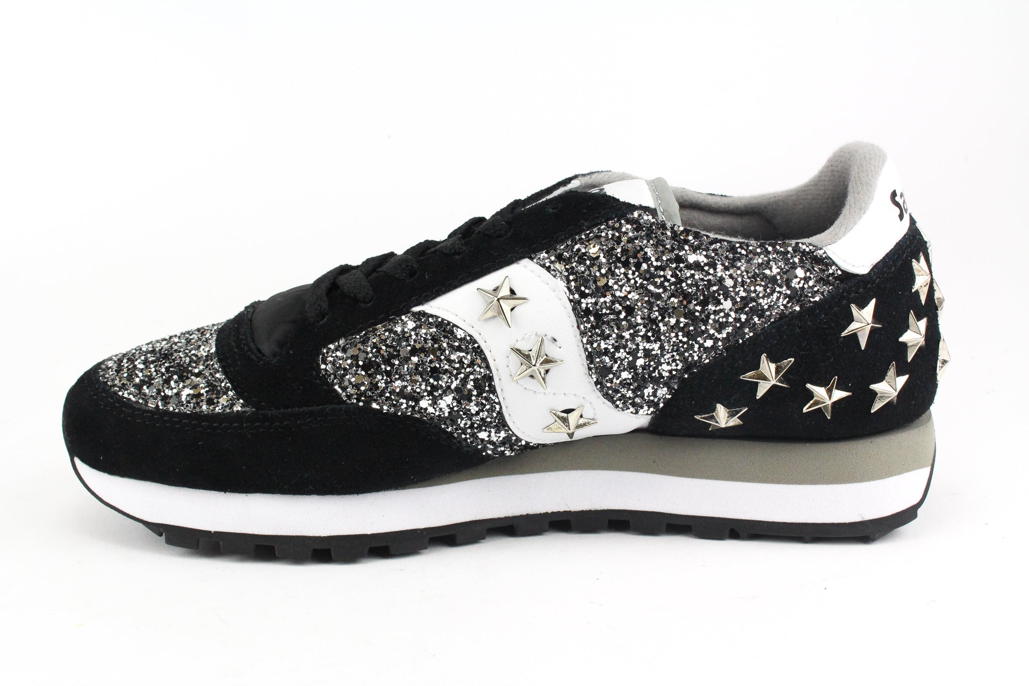 Saucony Jazz Black Total Black Silver Glitter & Stelle