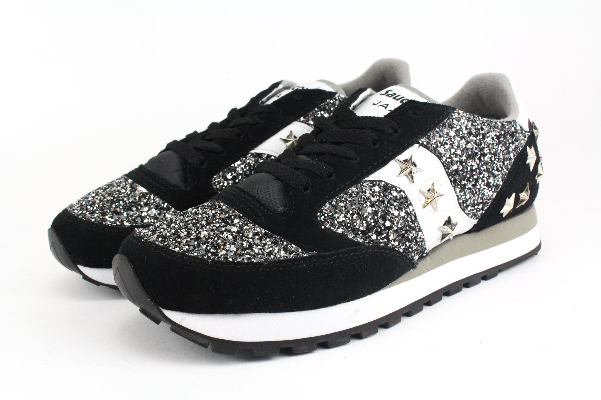 Saucony Jazz Black Total Black Silver Glitter & Stelle