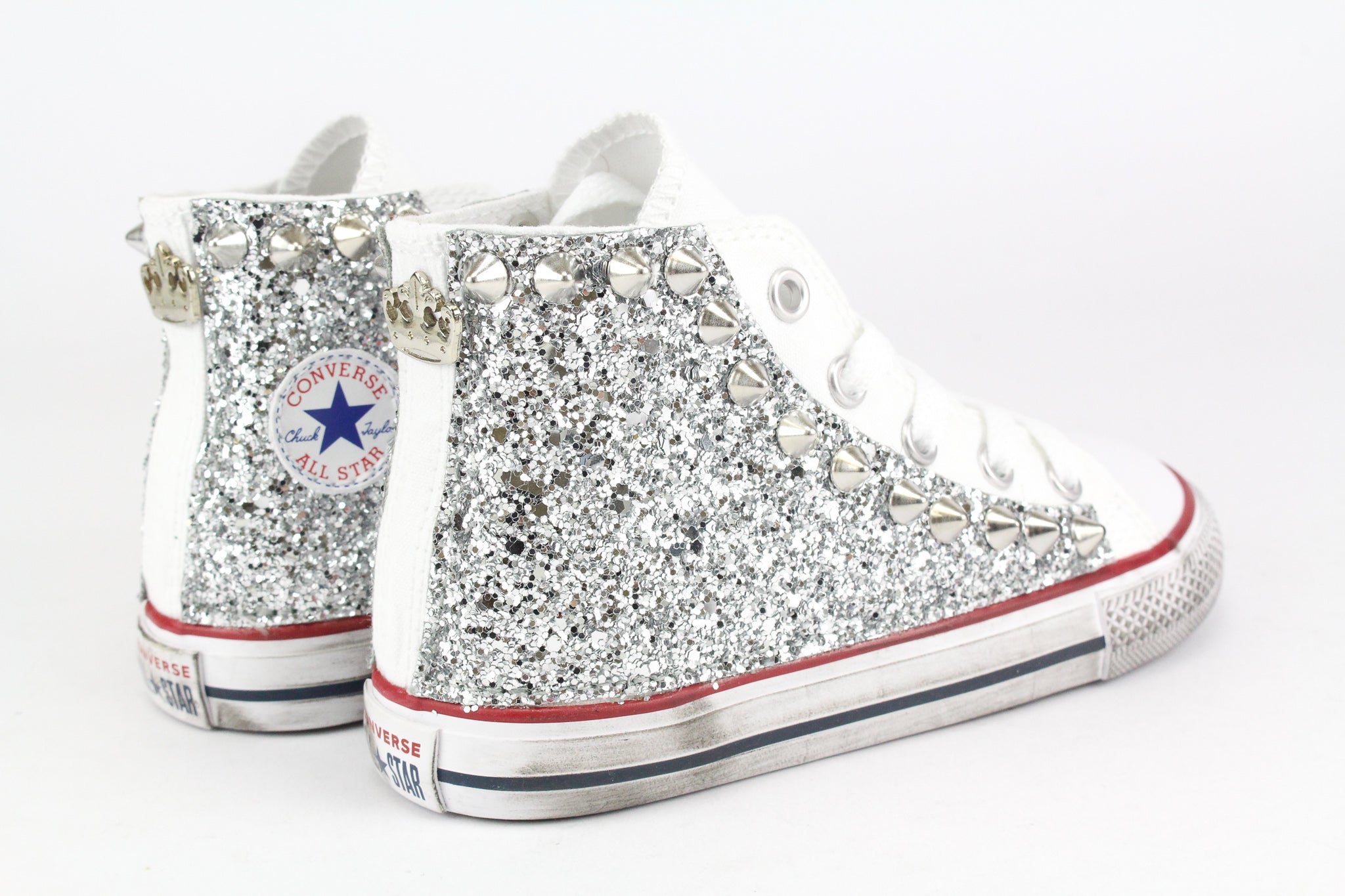 Converse All Star J Silver Glitter & Borchie