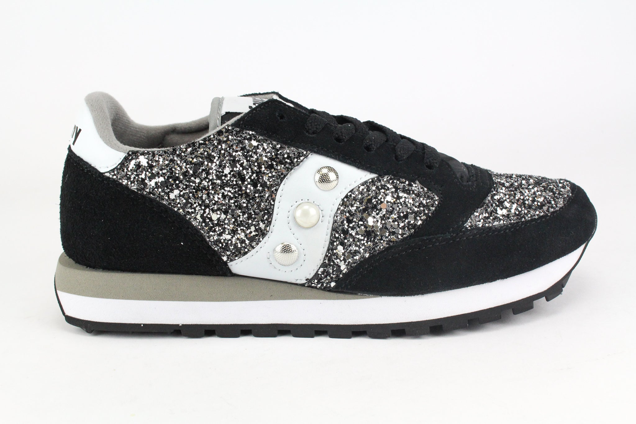 Saucony Jazz Black Silver Glitter & Borchie e Punta