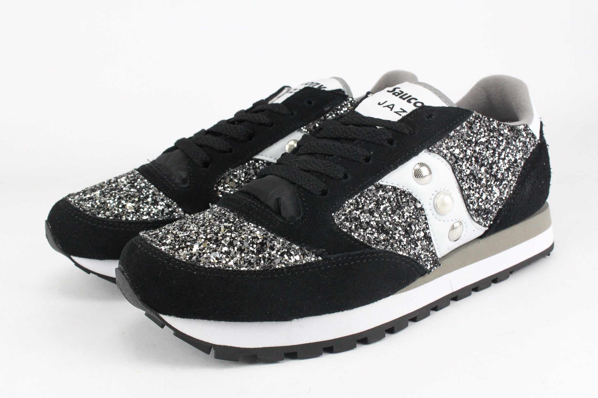 Saucony Jazz Black Silver Glitter & Borchie e Punta