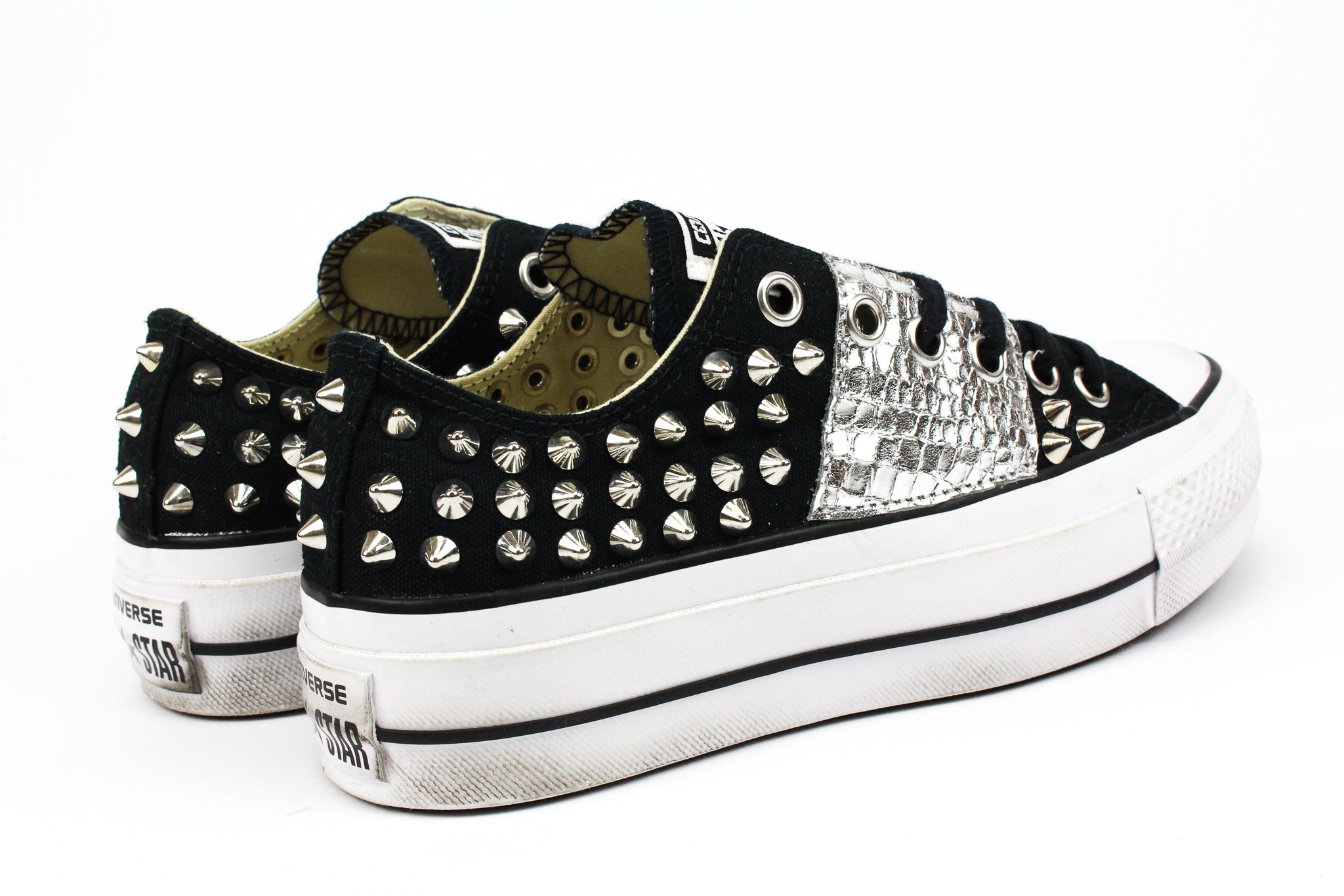 Converse All Star Platform Bassa Borchie & Pelle Laminata
