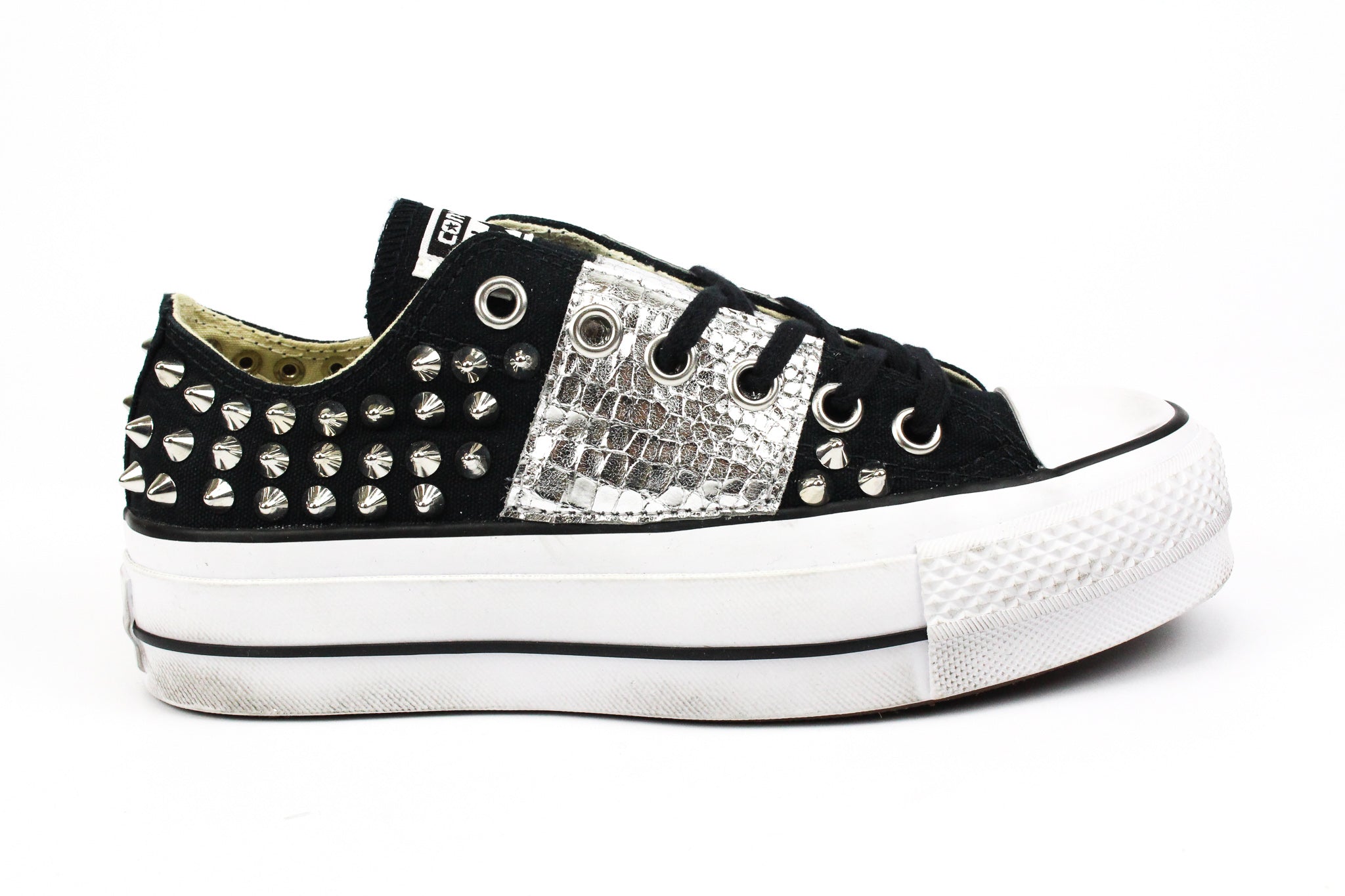 Converse All Star Platform Bassa Borchie & Pelle Laminata