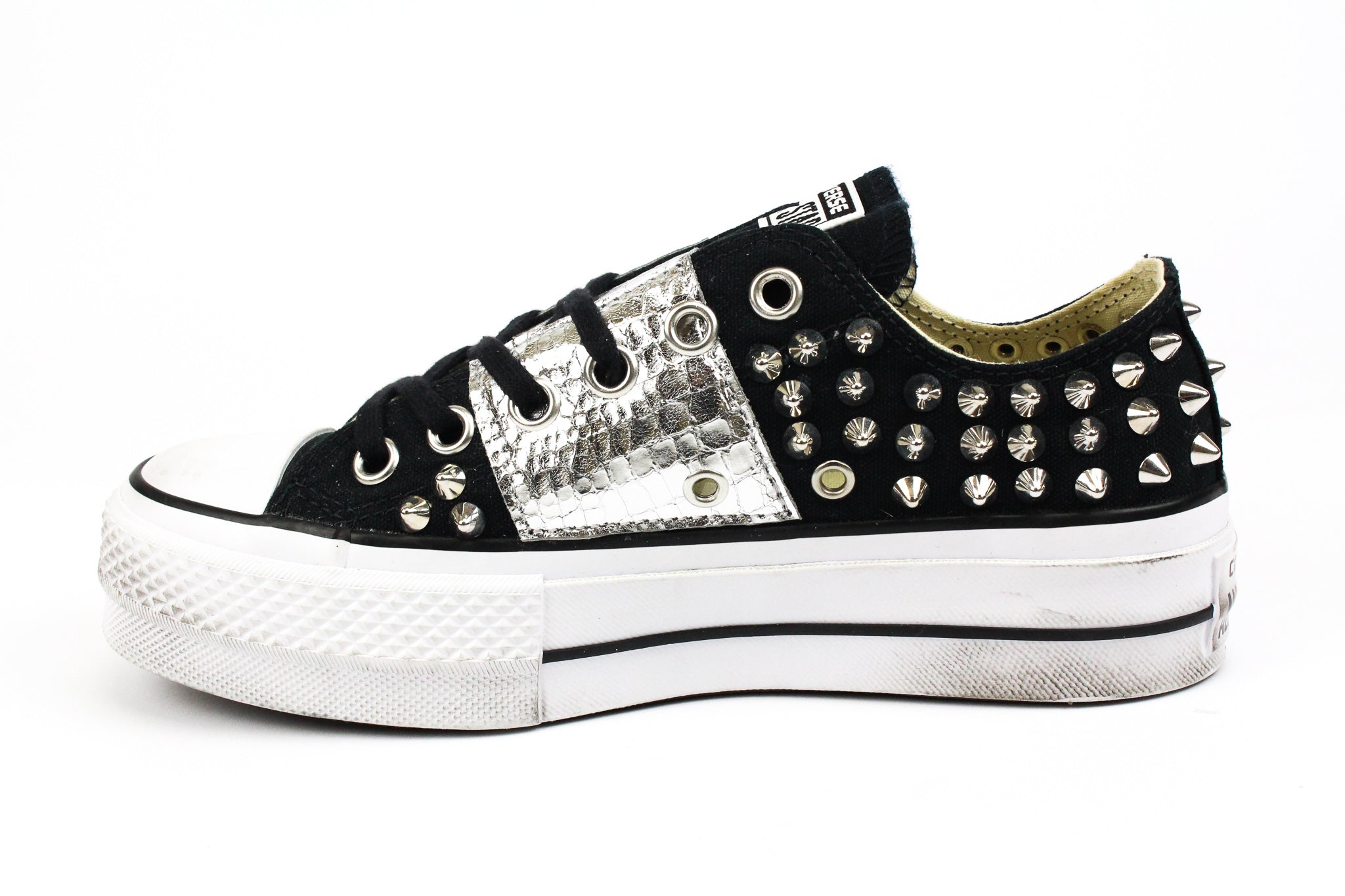 Converse All Star Platform Bassa Borchie & Pelle Laminata