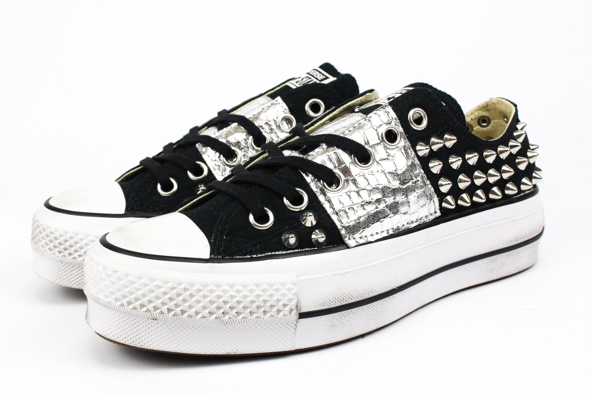 Converse All Star Platform Bassa Borchie & Pelle Laminata
