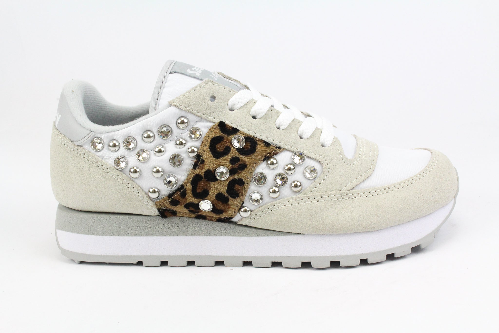 Saucony Jazz White Cavallino Maculato & Strass