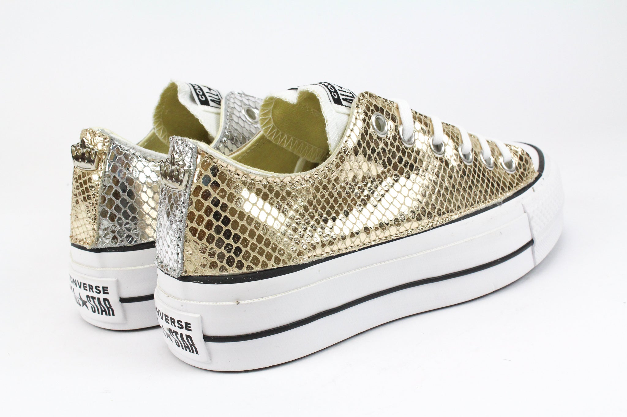 Converse All Star Platform Bassa Total Pitone Laminato