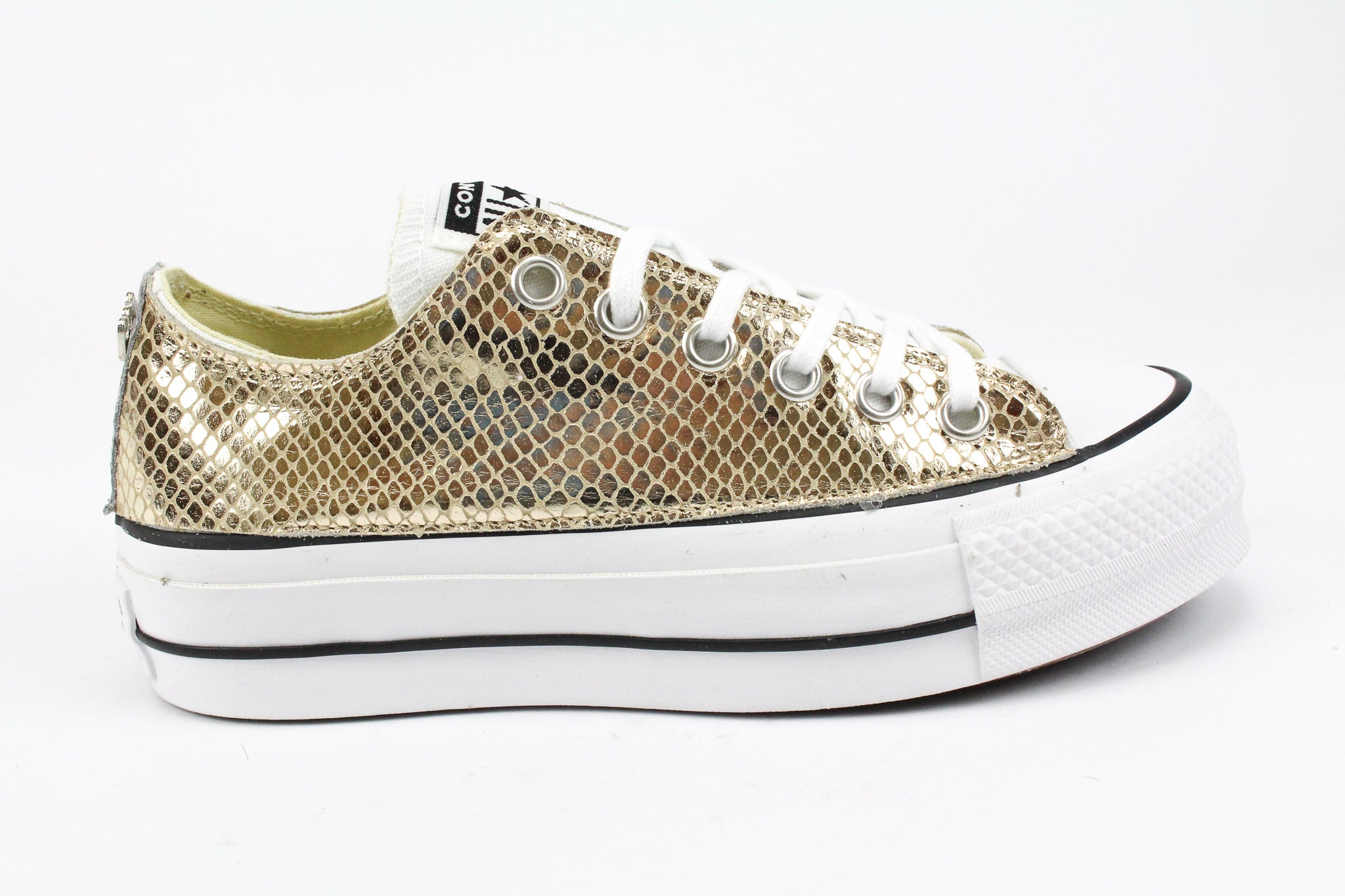 Converse All Star Platform Bassa Total Pitone Laminato