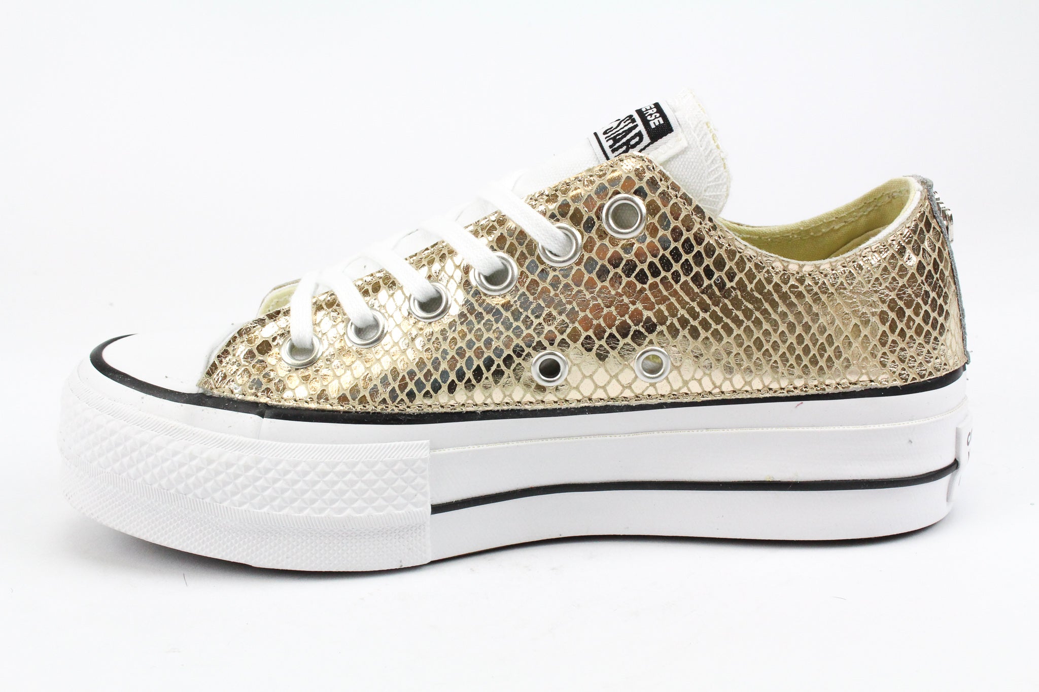 Converse All Star Platform Bassa Total Pitone Laminato
