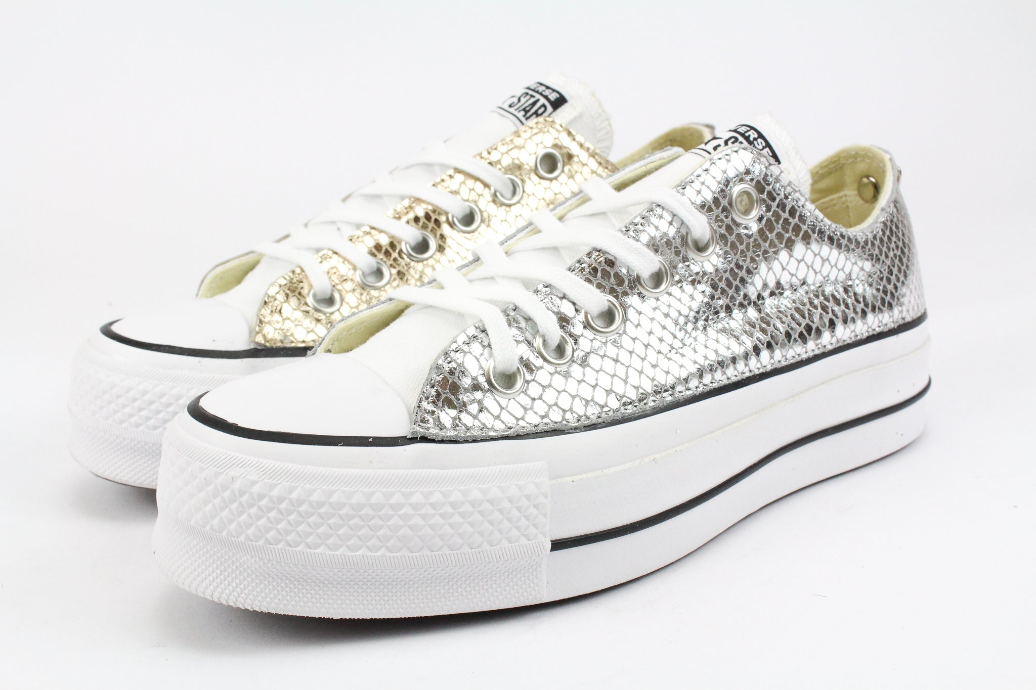 Converse All Star Platform Bassa Total Pitone Laminato