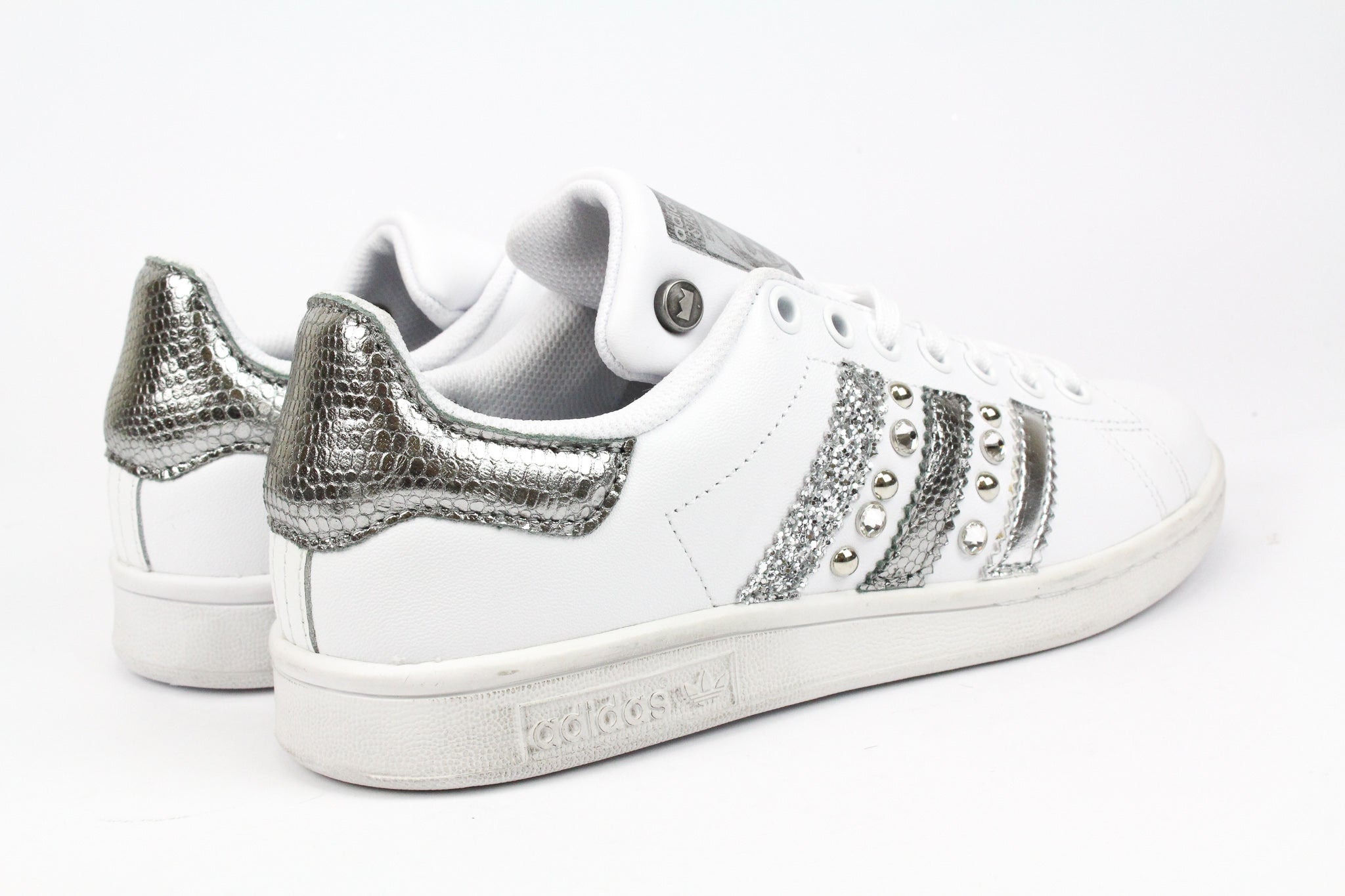 Adidas Stan Smith Pitone Laminato Antracite Glitter & Strass