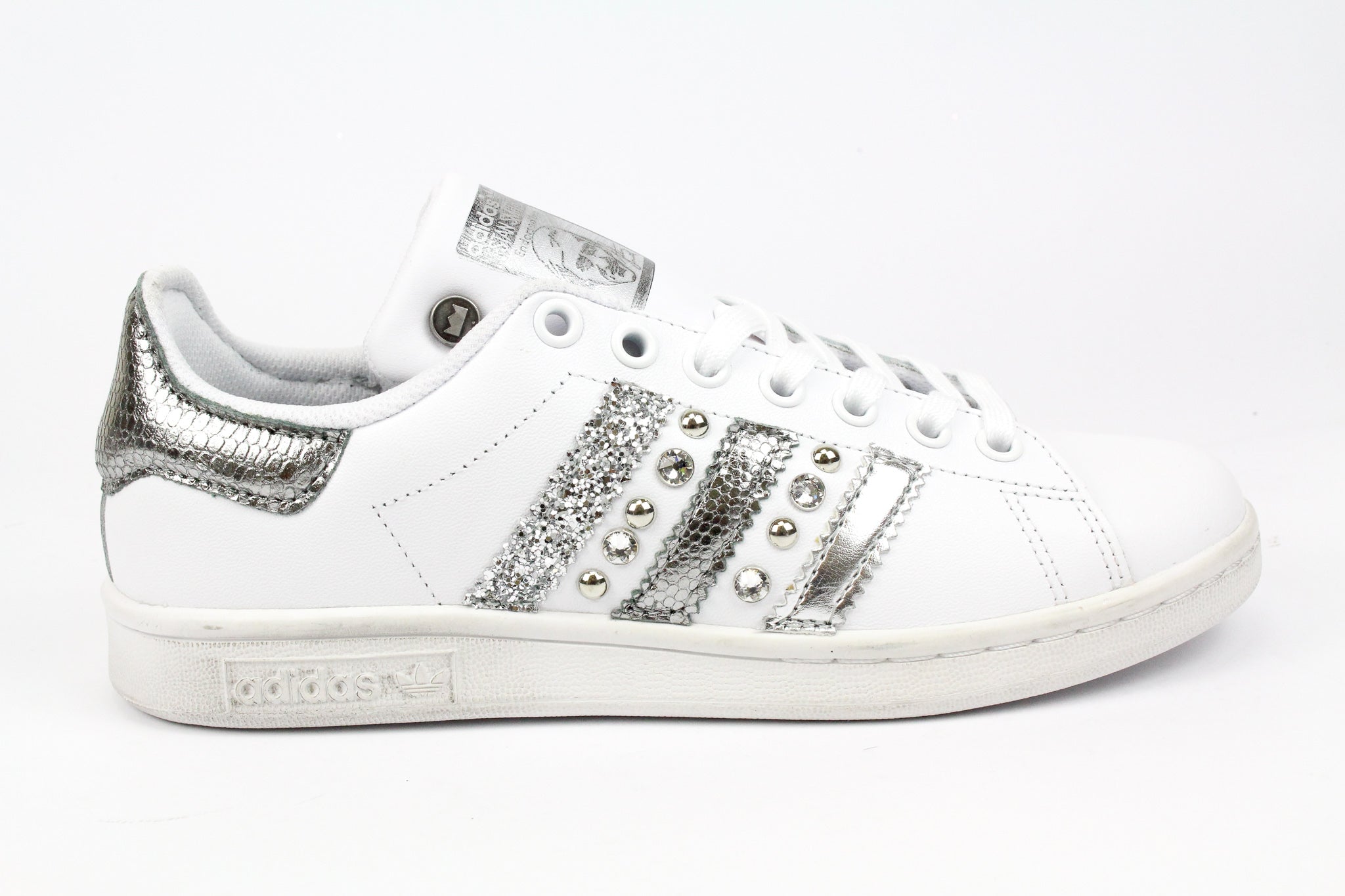 Adidas Stan Smith Pitone Laminato Antracite Glitter & Strass
