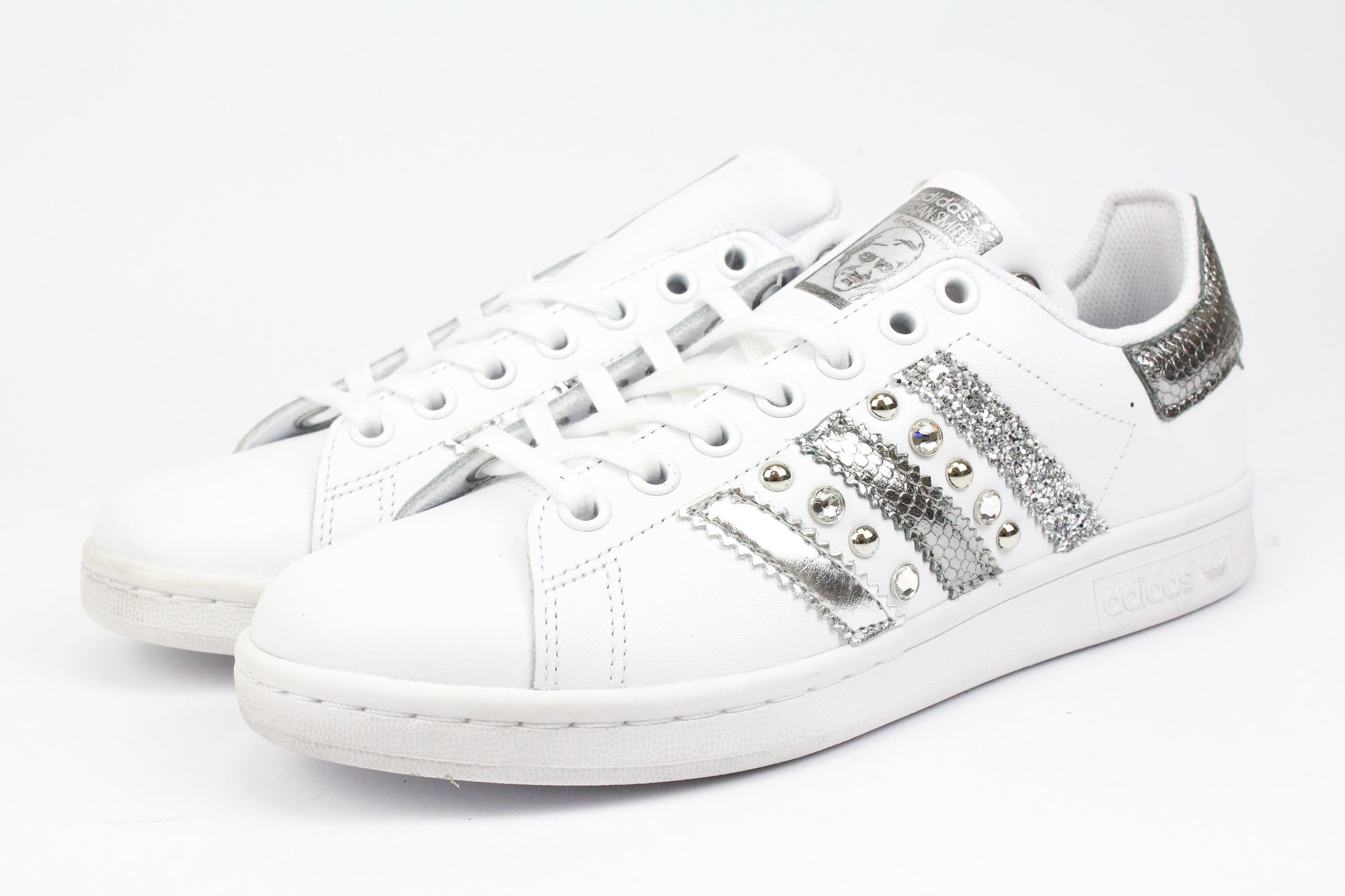 Adidas Stan Smith Pitone Laminato Antracite Glitter & Strass