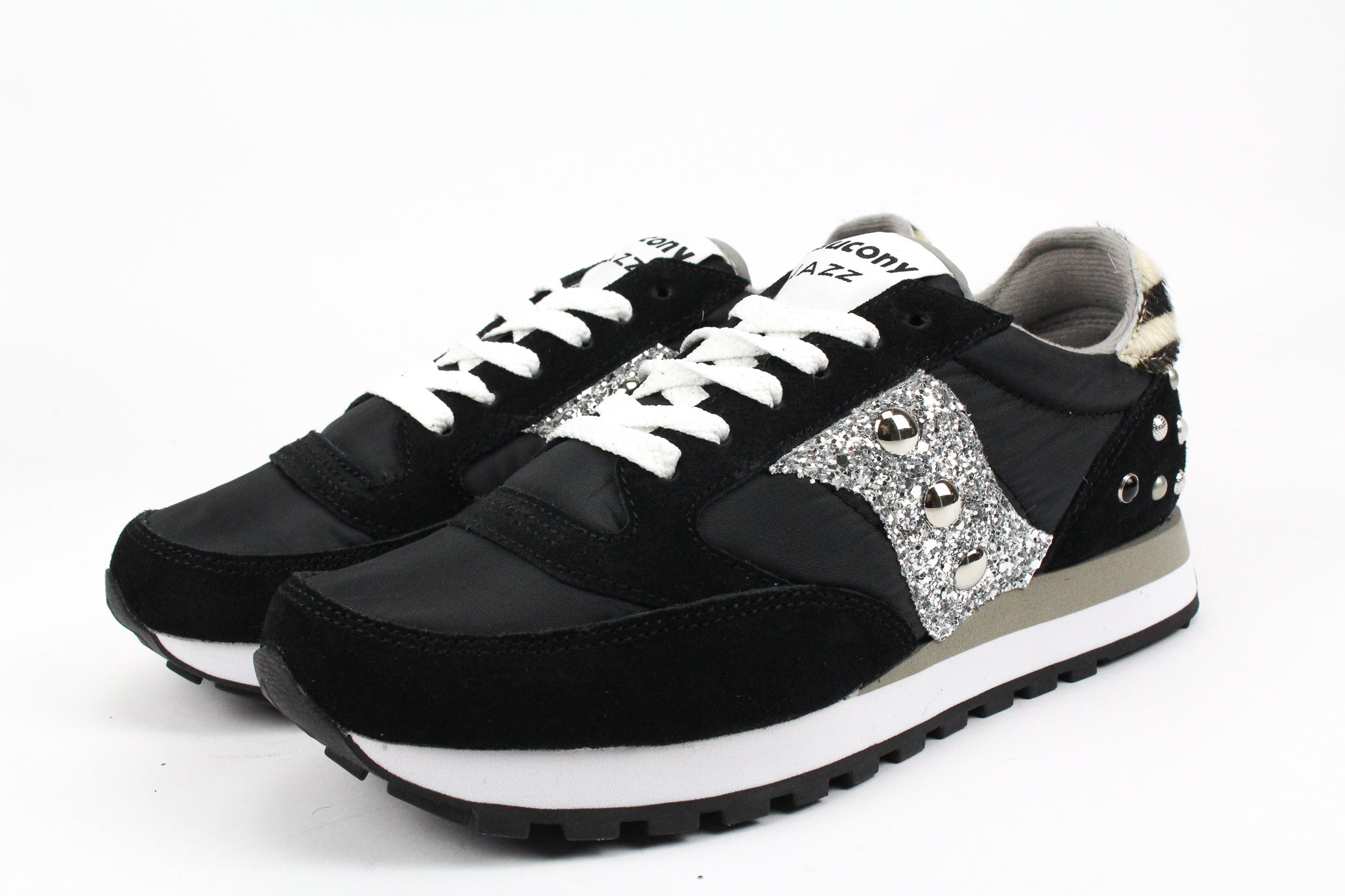 Saucony Jazz Black Zebrate Glitter & Borchie