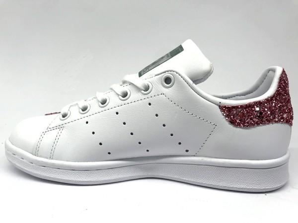 Adidas Smith Smith con cuori in glitter rosa