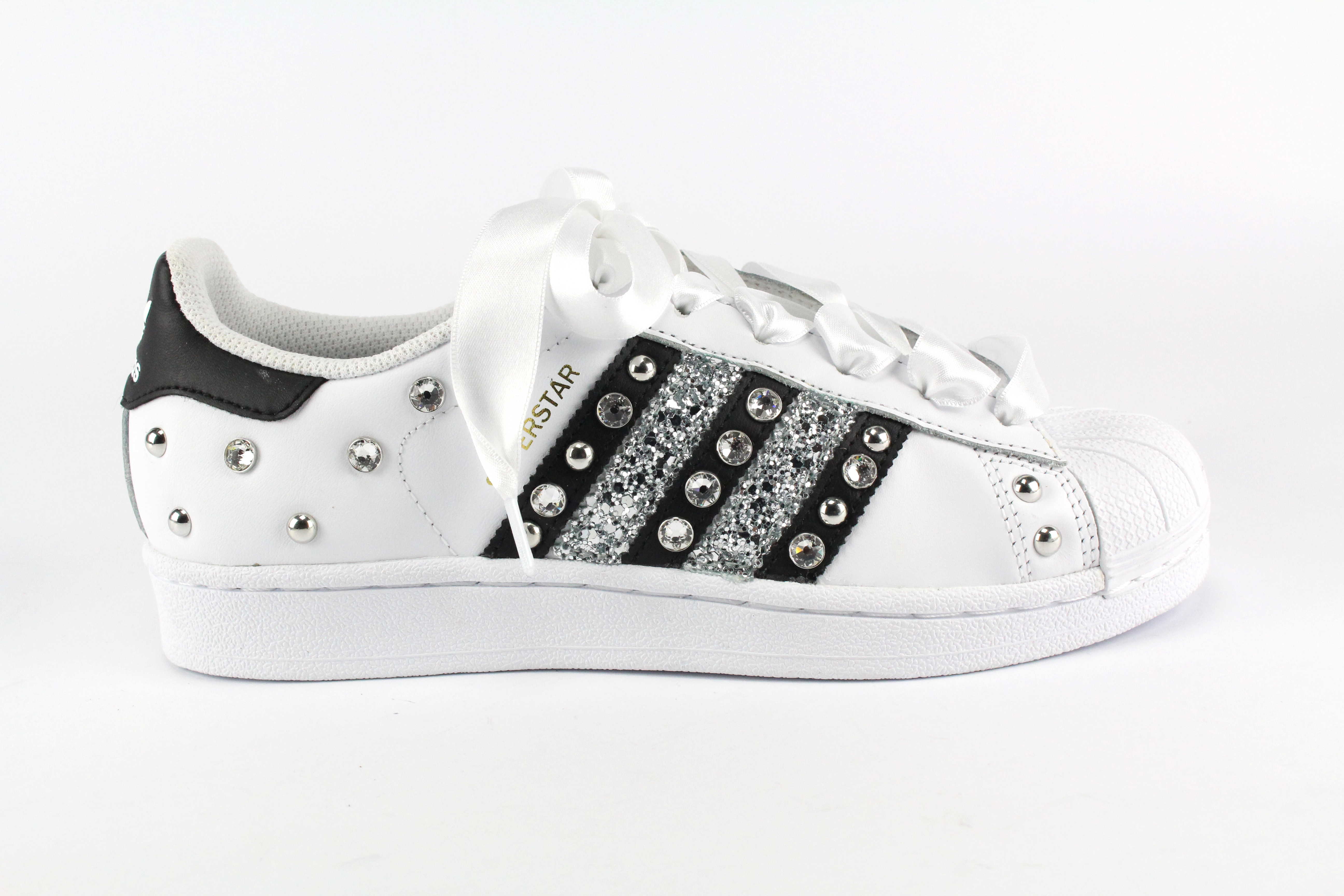 Adidas Superstar Strass Glitter & Lacci Raso