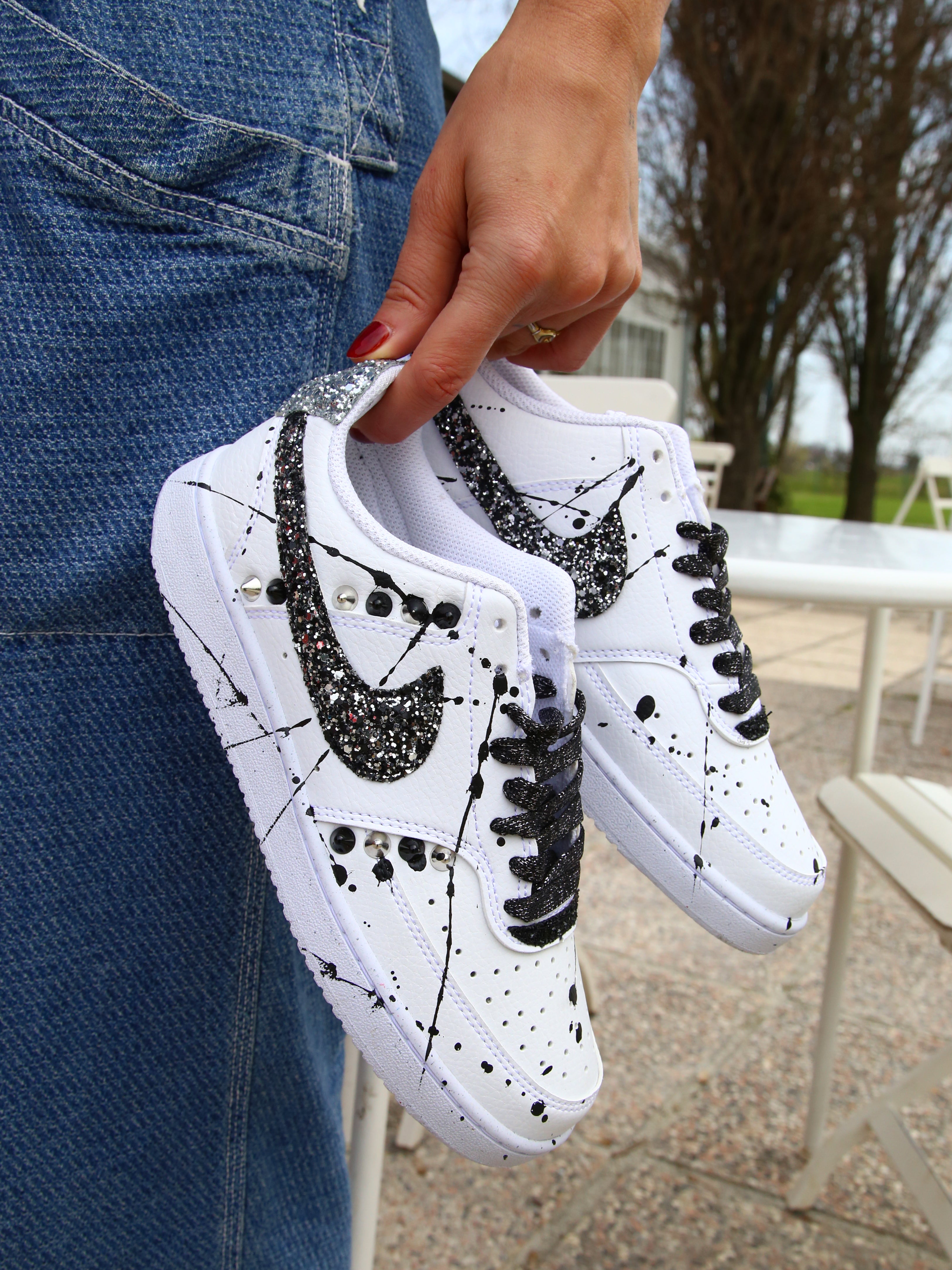 Nike Court Vision Low Colours Borchie & Glitter