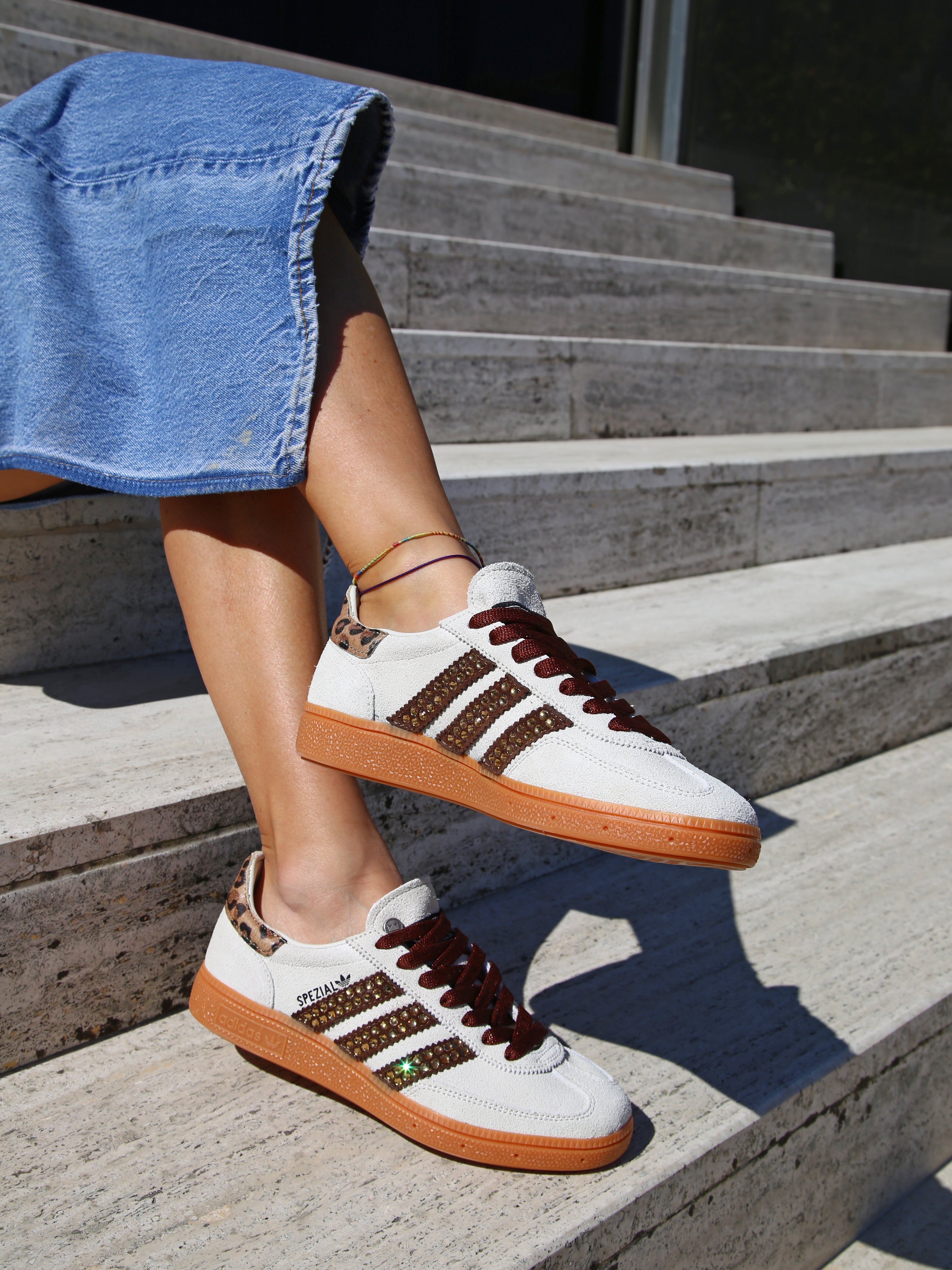 Adidas Original SPEZIAL ALUMIN/CBLACK Bande Strass Termo Brown