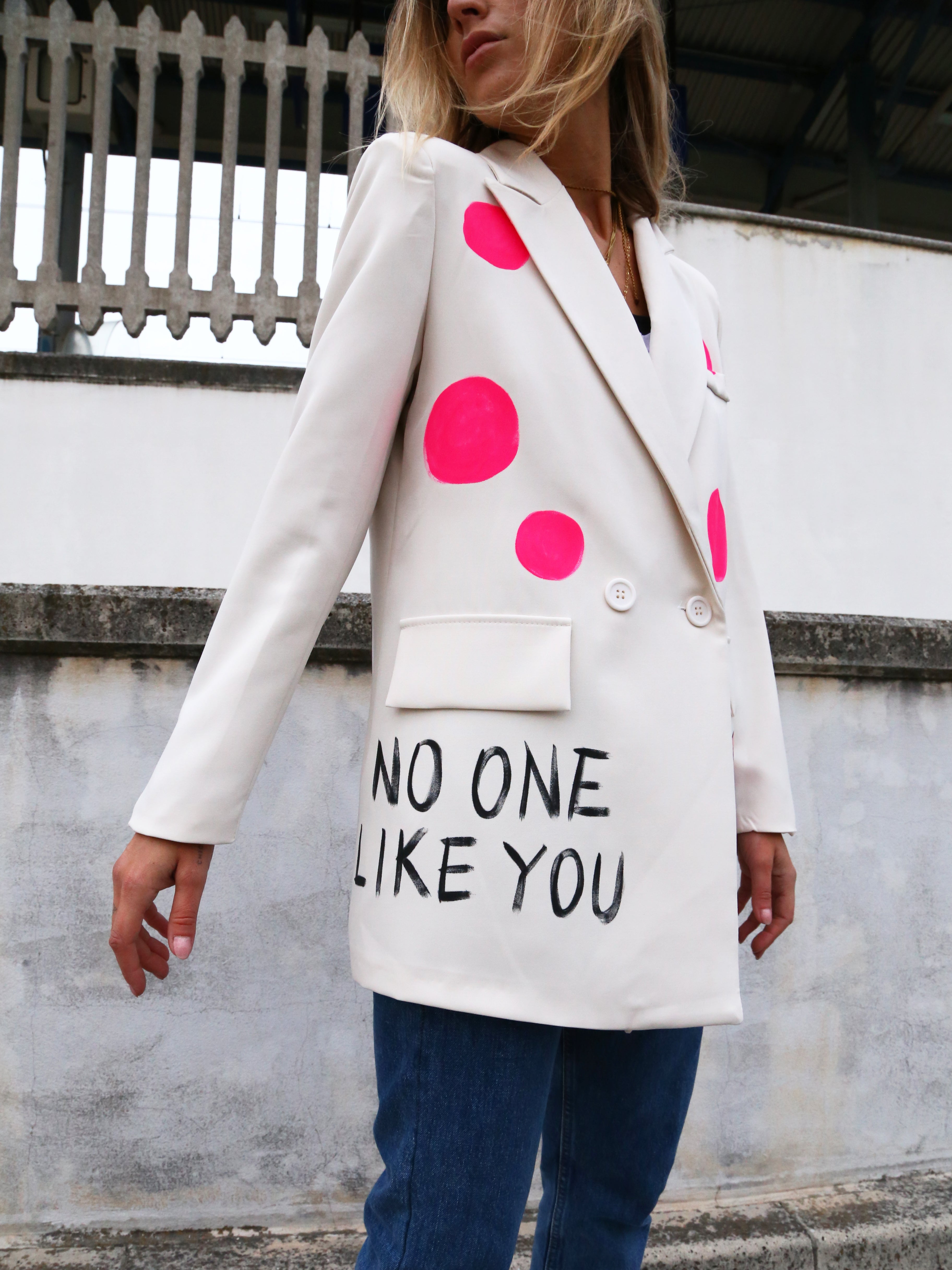 Elegant hand-painted jacket "No One Like You"