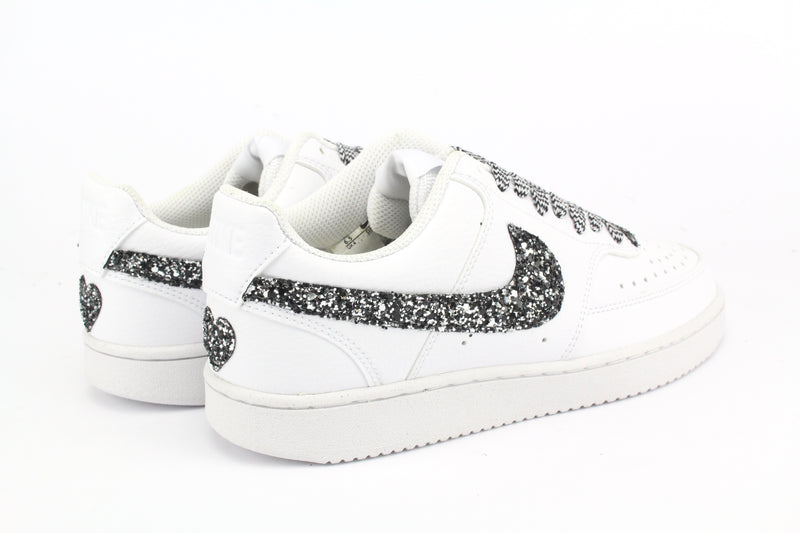 Nike Court Vision Low Silver Glitter Black Silver