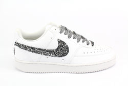Nike Court Vision Low Silver Glitter Black Silver
